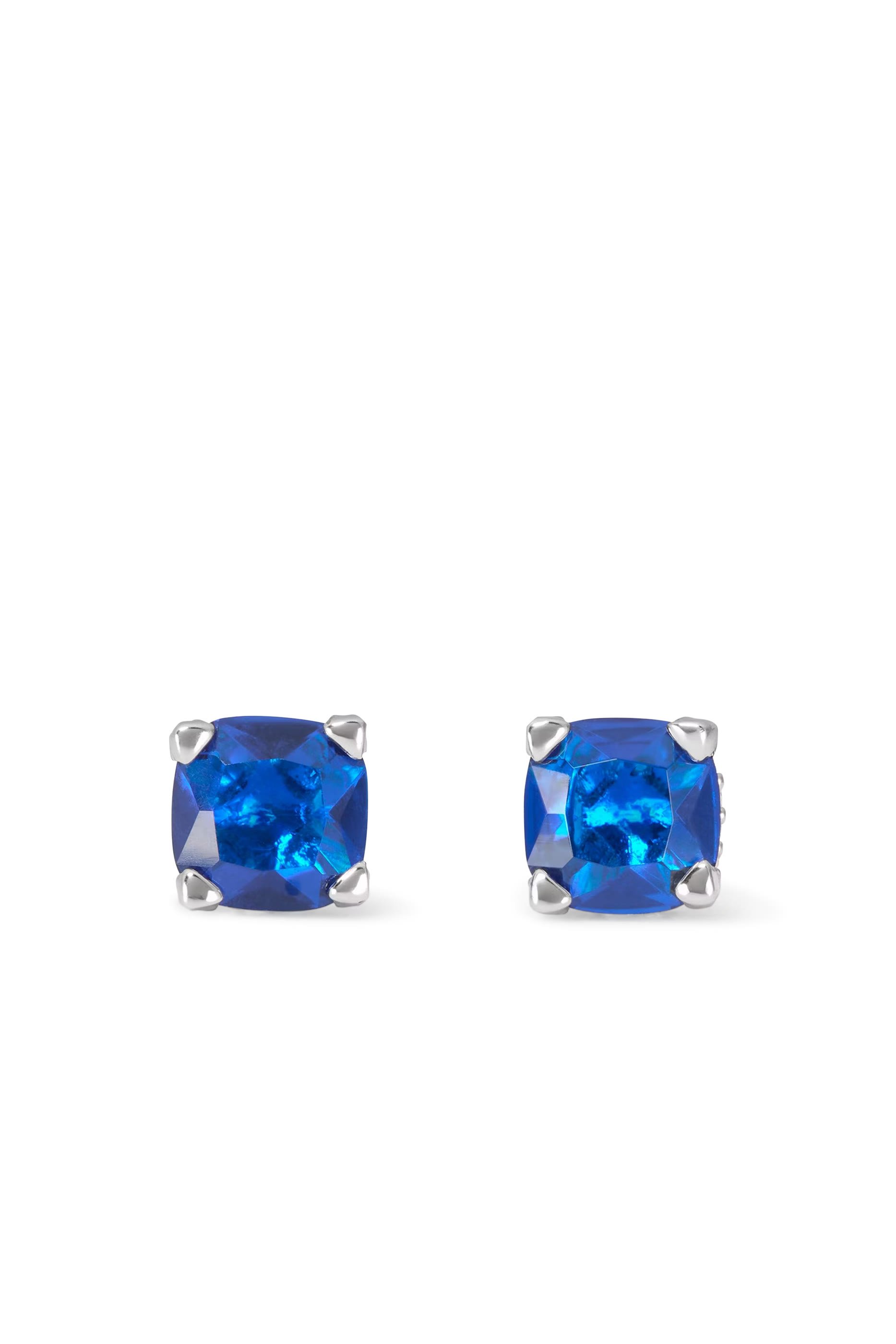 Little Luxuries Square Studs, Cubic Zirconia, Titanium Posts & Glass Stone