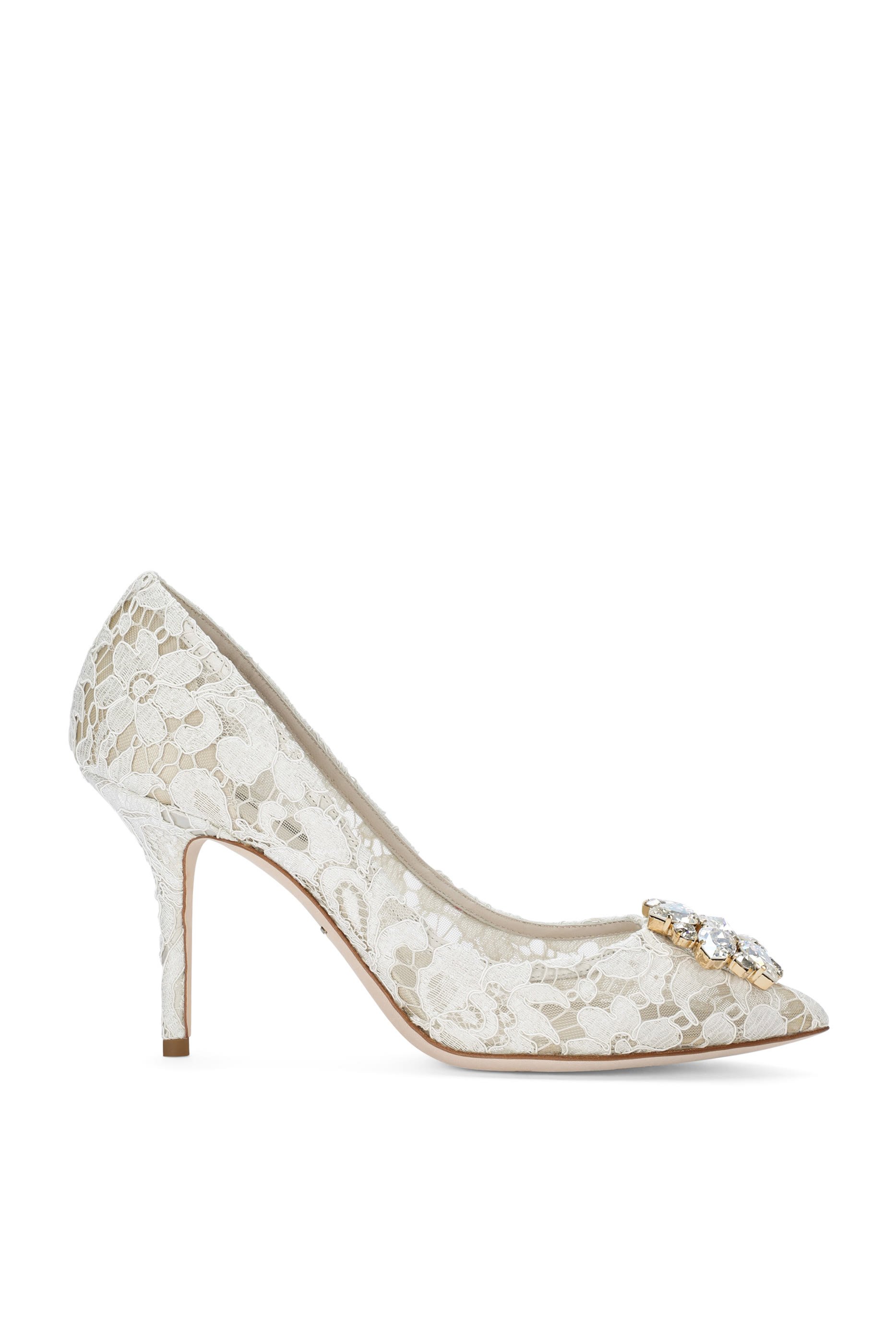Lace Rainbow 90 Pumps with Brooch Detailing