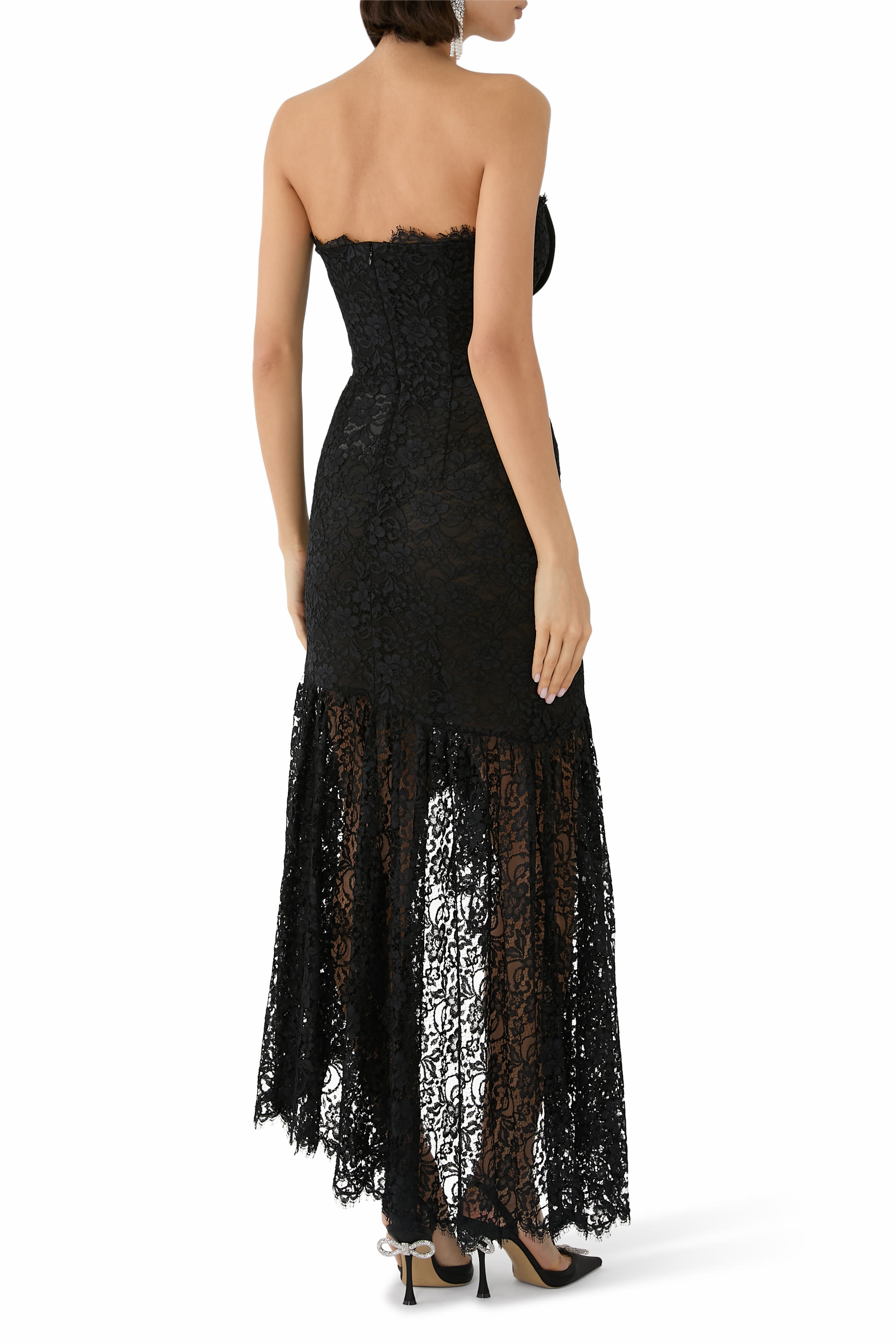 Lace Dress with Bustier and Bows