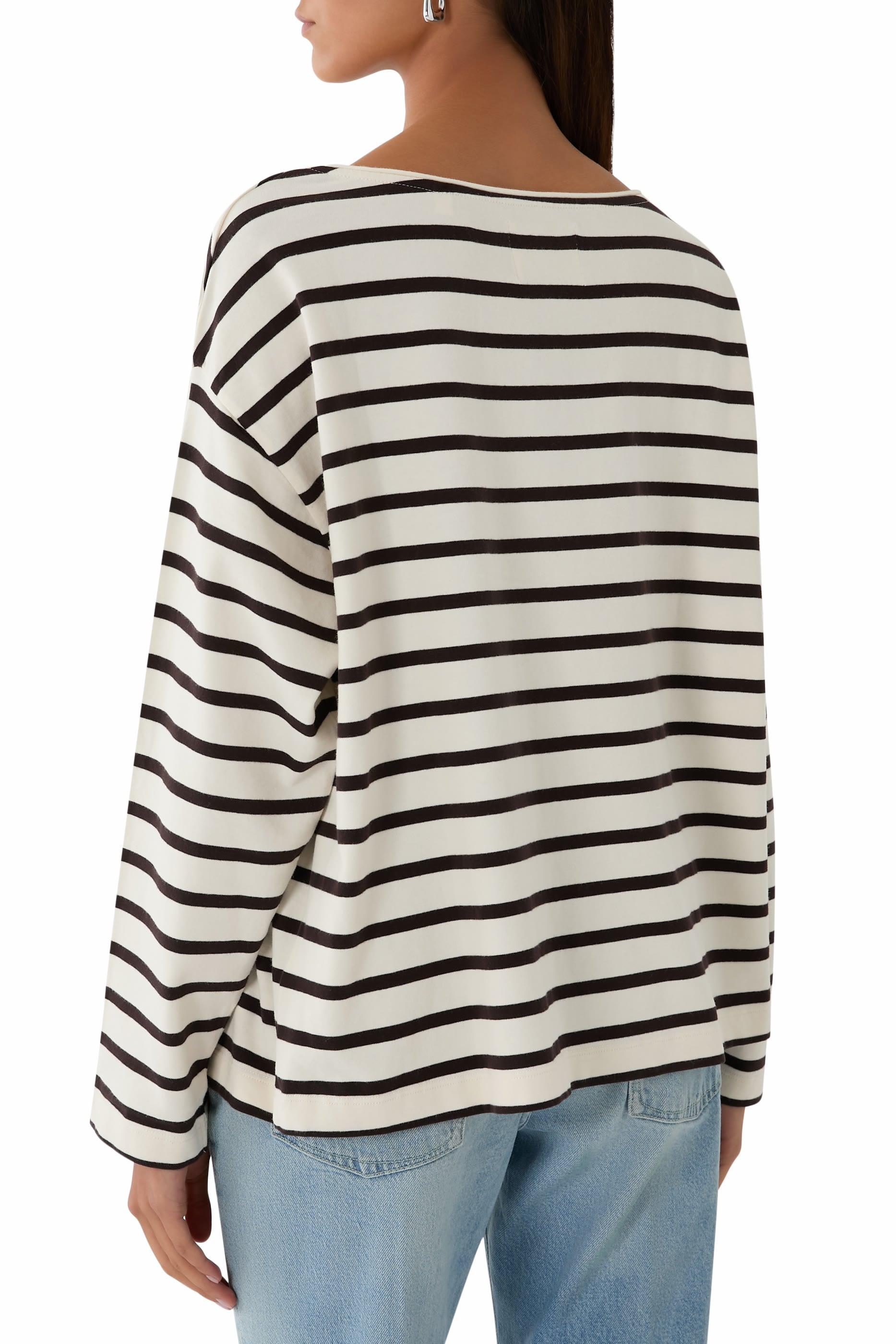 Boat Neck Long Sleeve Top