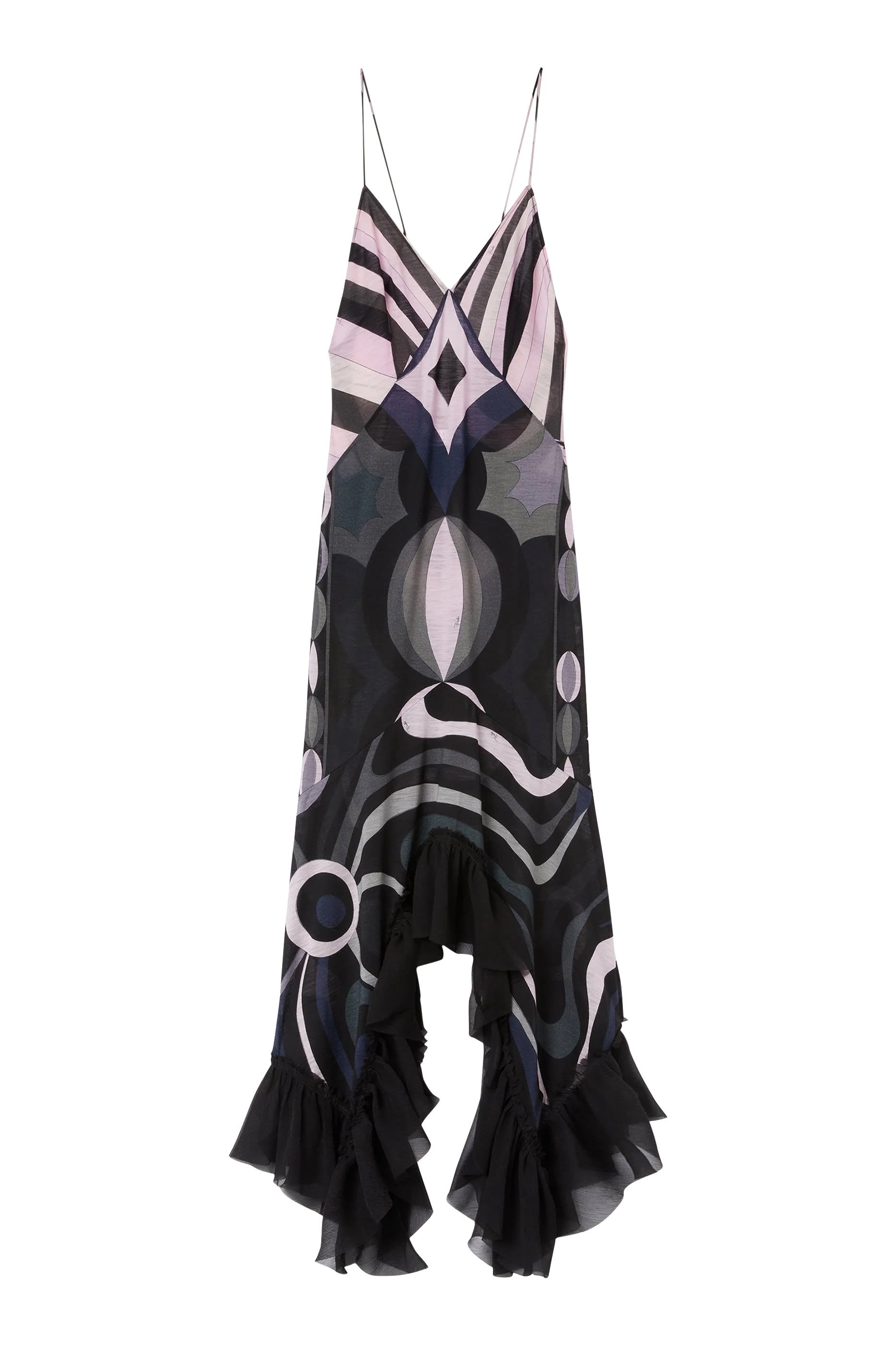 Iride Print V-Neck Dress