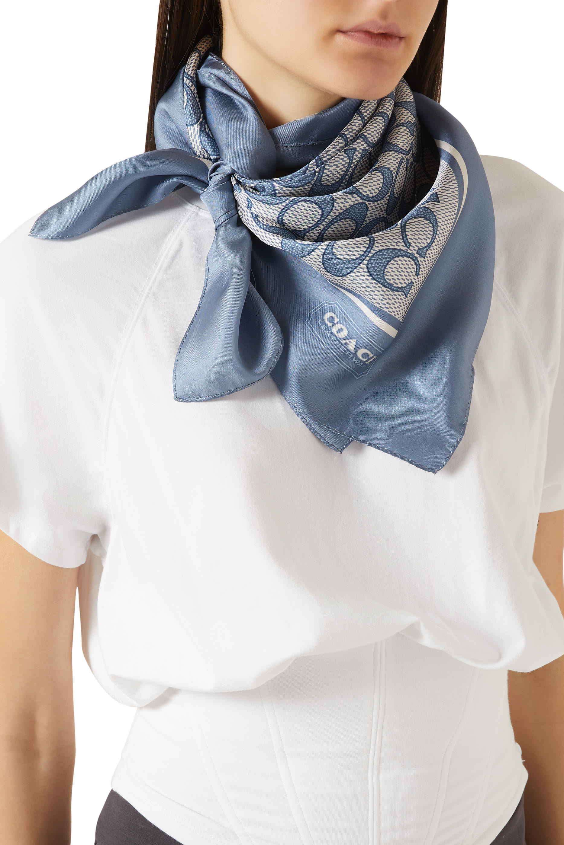  Vintage Signature Print Silk Square Scarf 