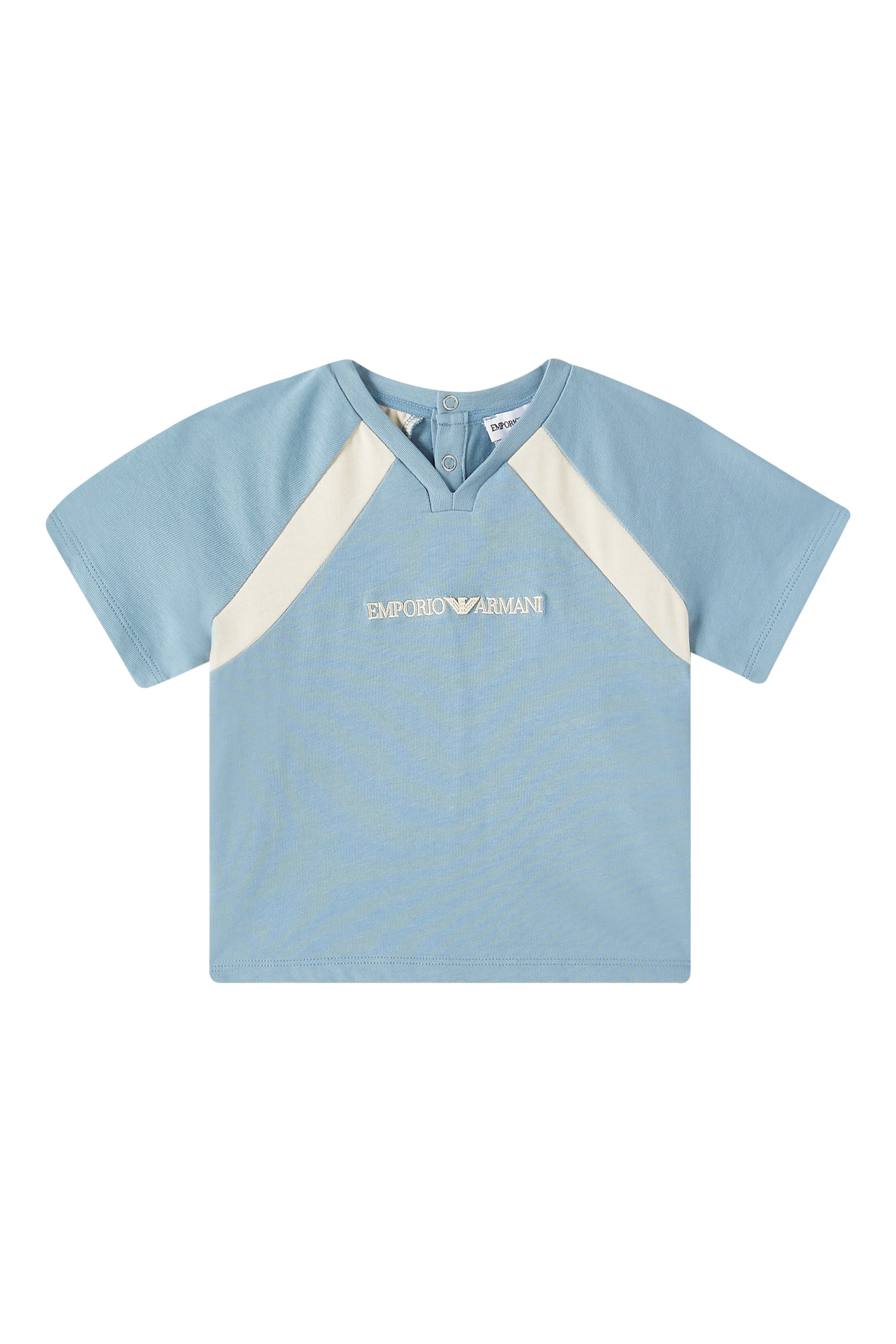 Kids Color Block EA Text Logo Shirt