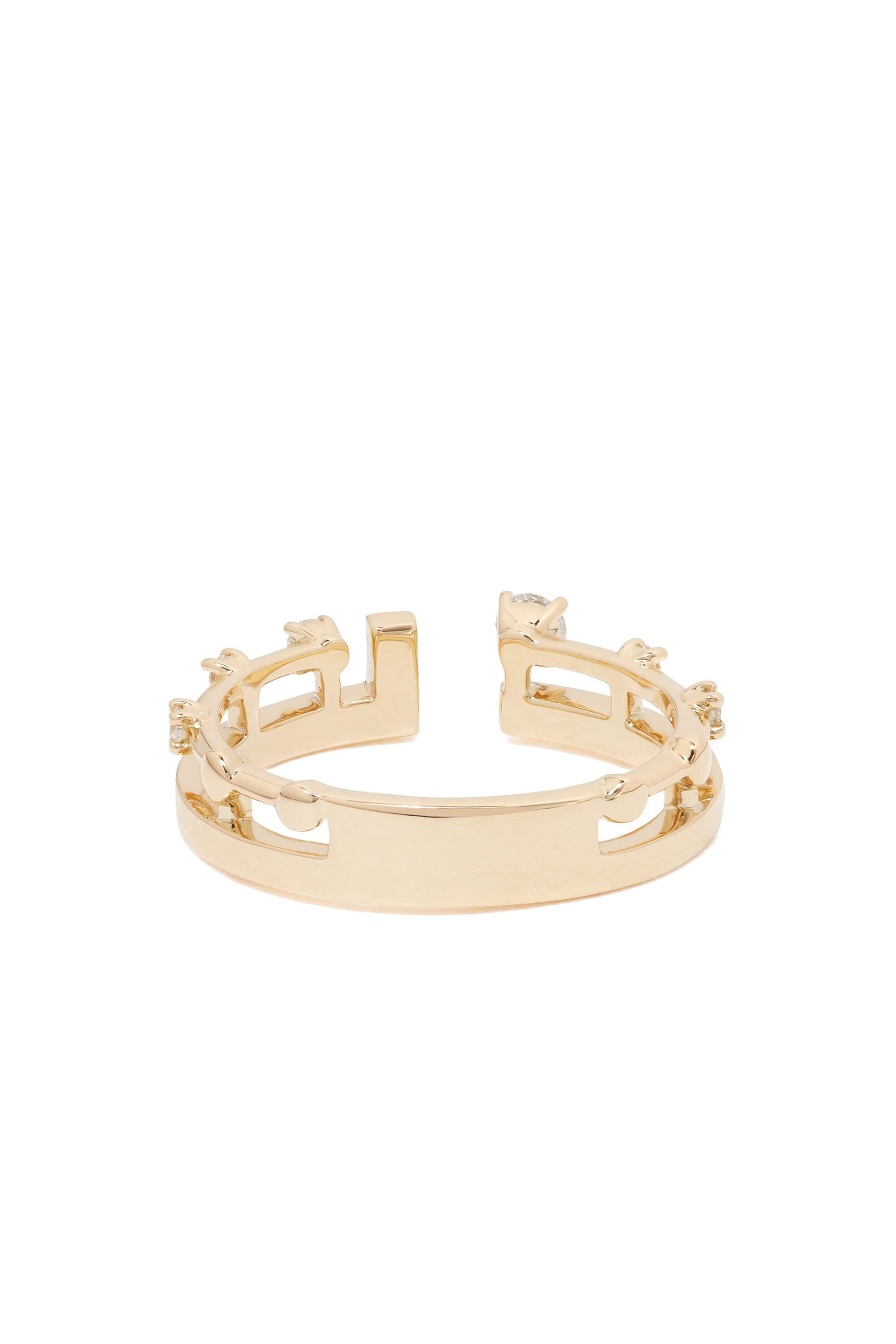 Avenues Index Ring, 18k Yellow Gold & Diamonds