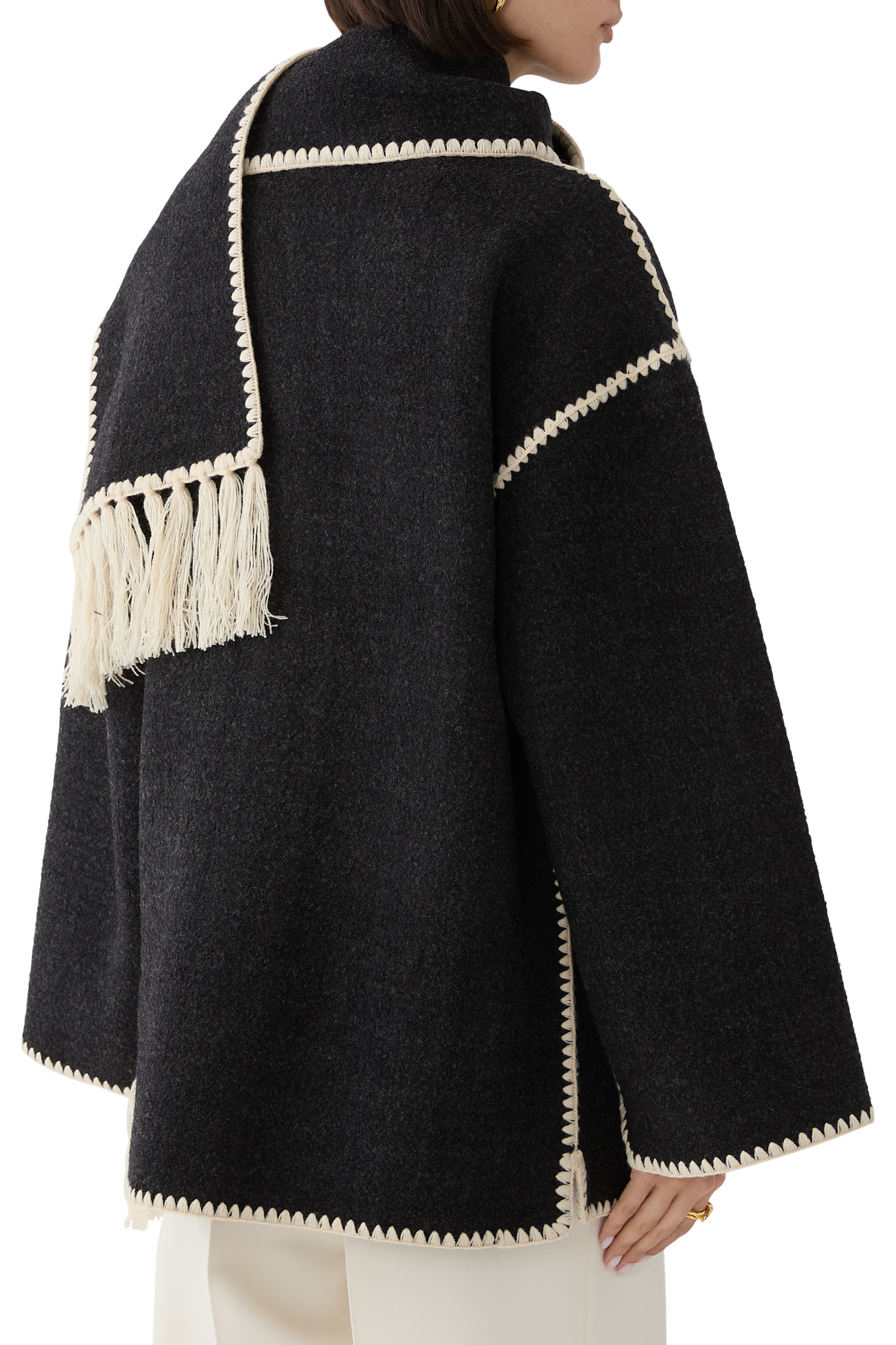 Embroidered Scarf Jacket