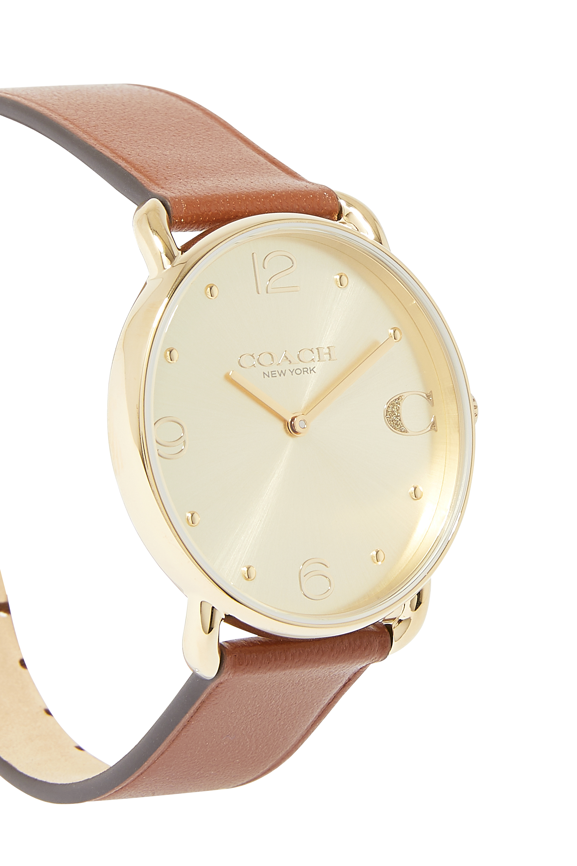 Elliot 36mm Leather Strap Watch