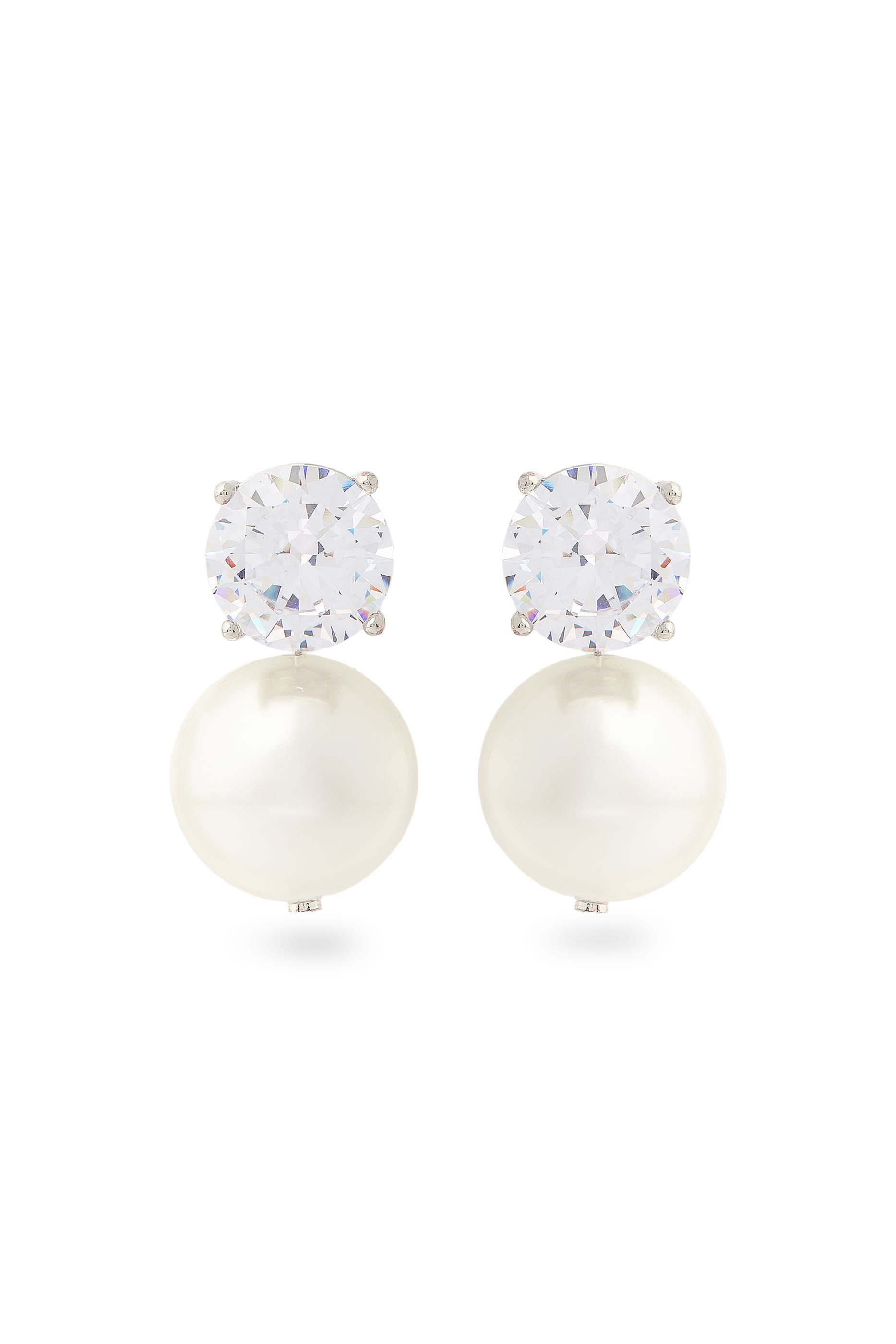  Cleo Large Earrings, Sterling Silver & Cubic Zirconia