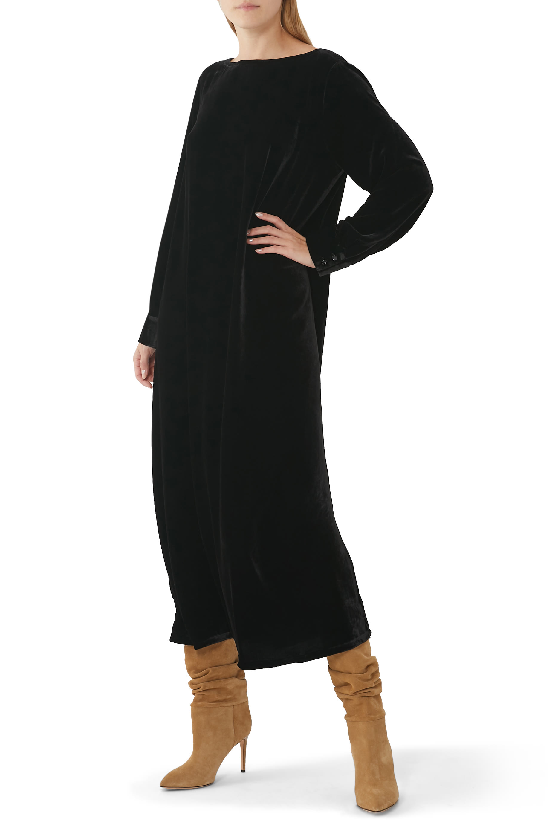 Traceable Organic Cotton Stretch Ballet Neck Dress