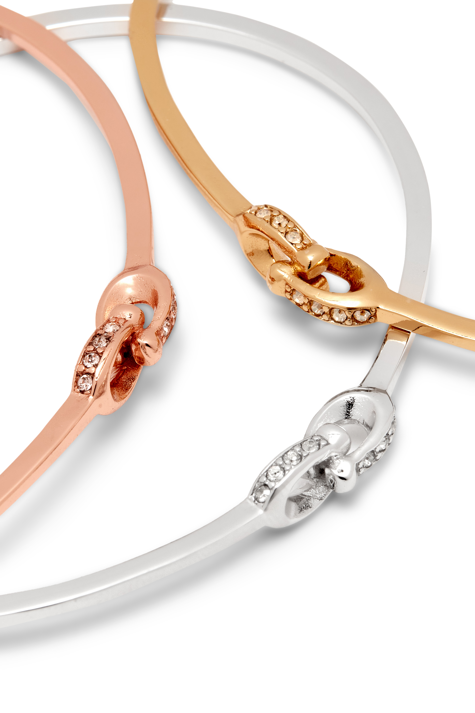 Interlocking Signature C Tritone Bangle Set