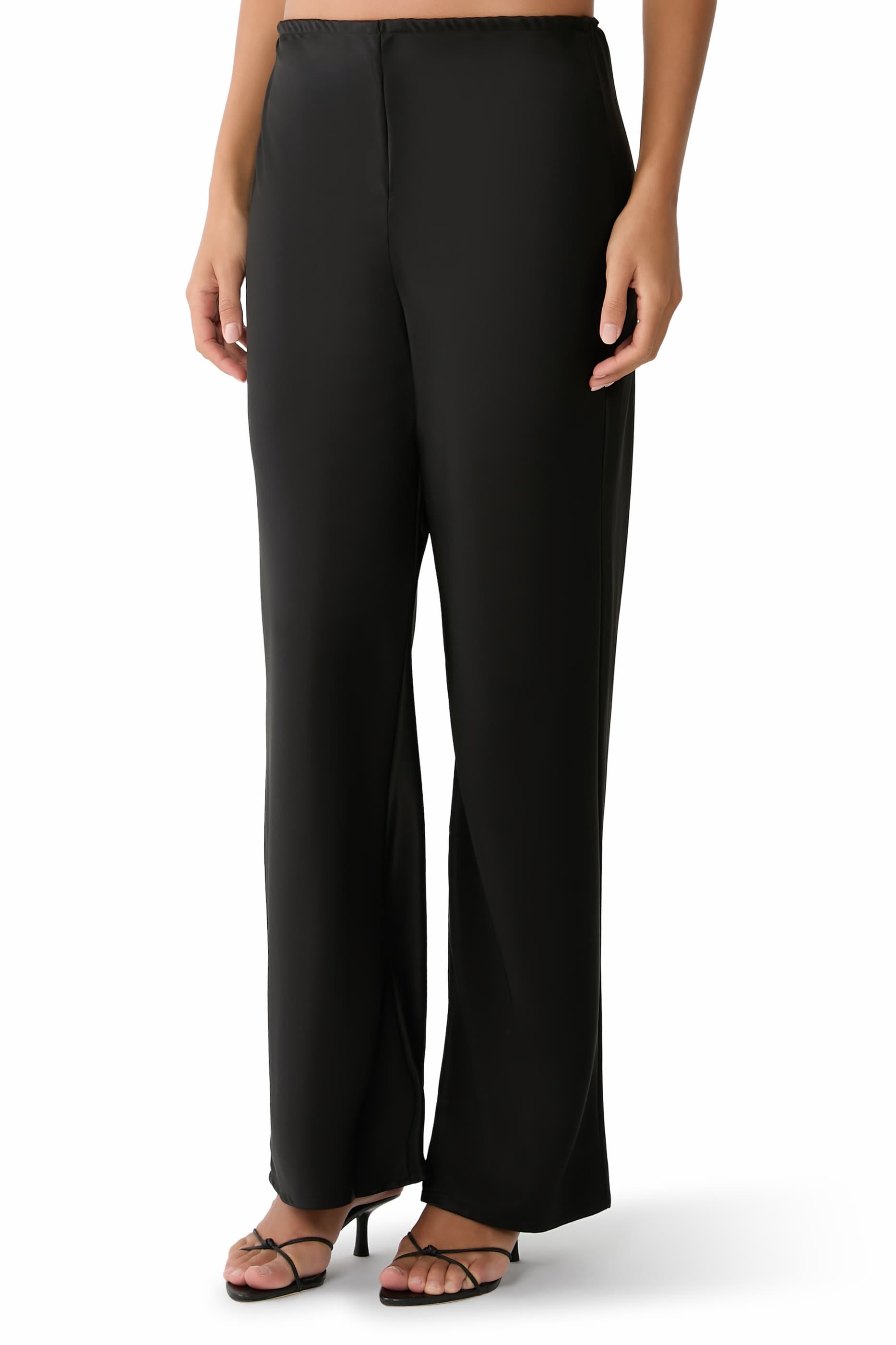 Gale Satin Mid Rise Bias Pants