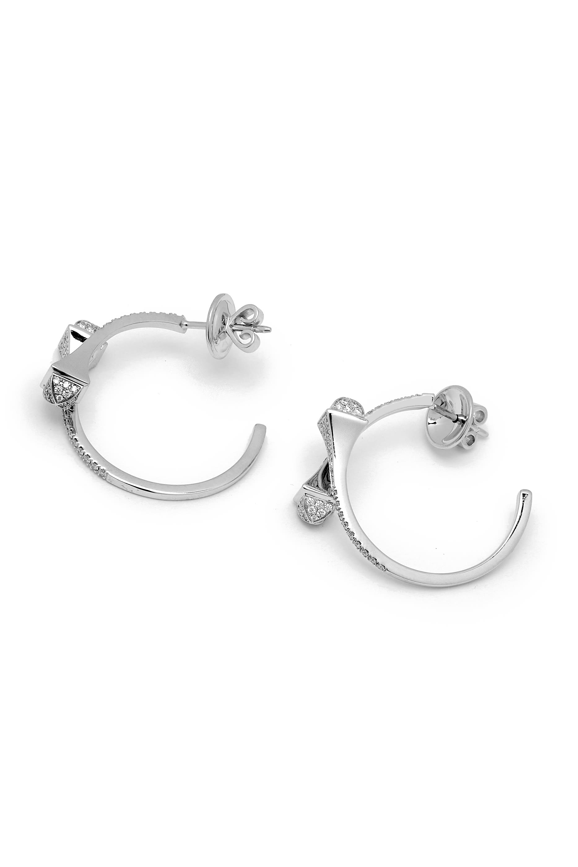 Cleo Diamond Hoop Earrings, 18k White Gold & Diamonds