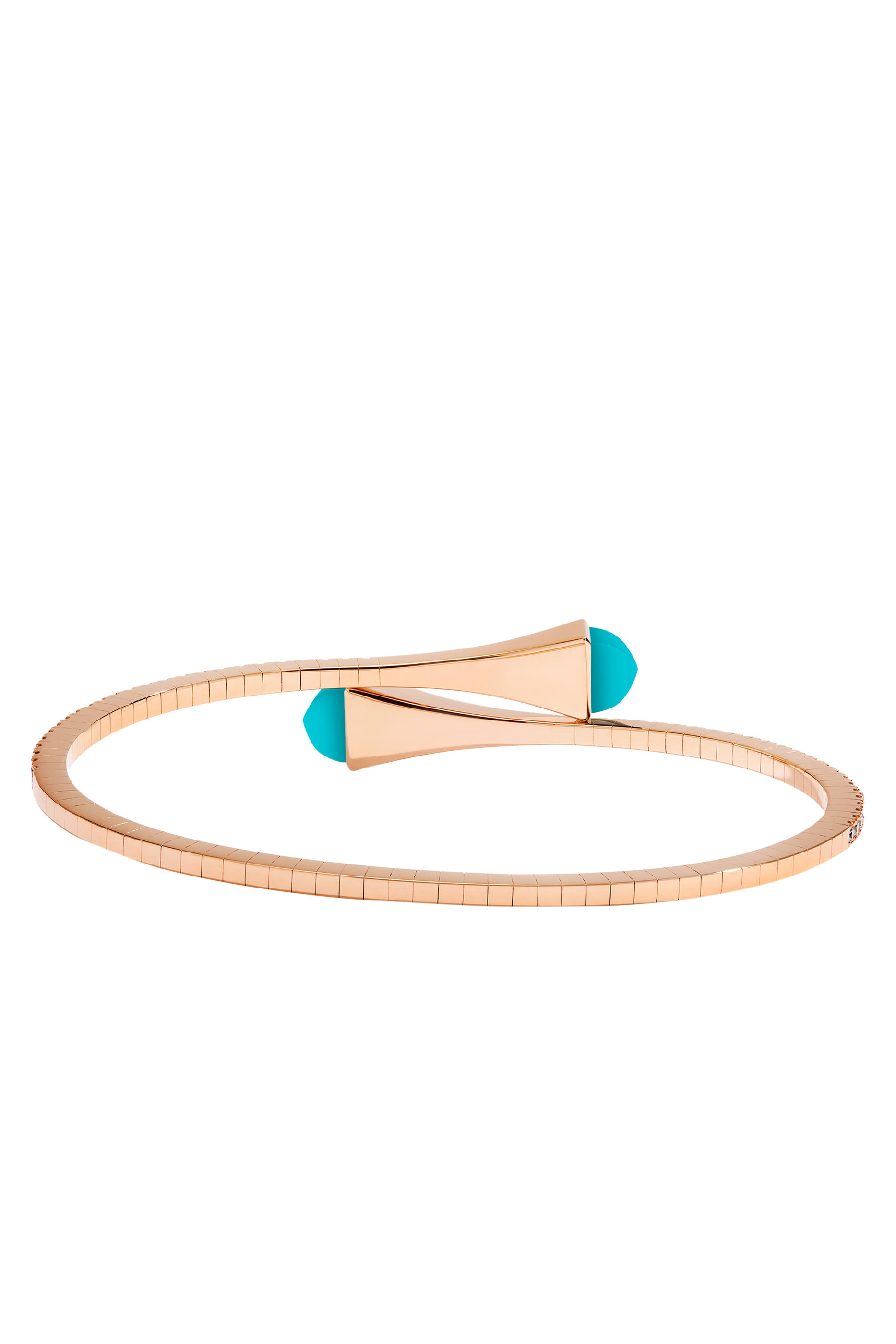 Cleo Diamond Midi Slip-On Bracelet, 18K Rose Gold with Turquoise & Diamond