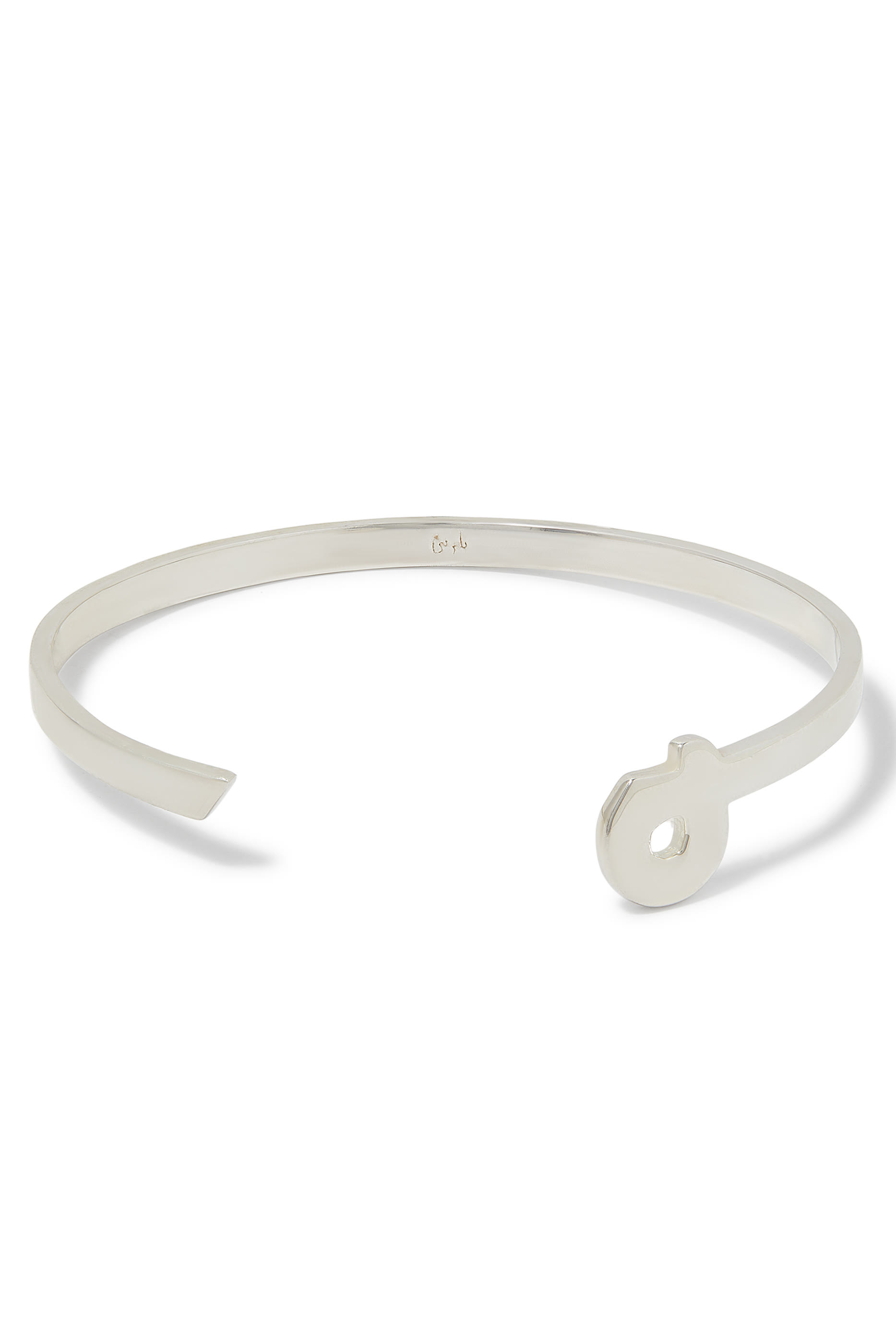 Letter Meem Bangle, Sterling Silver
