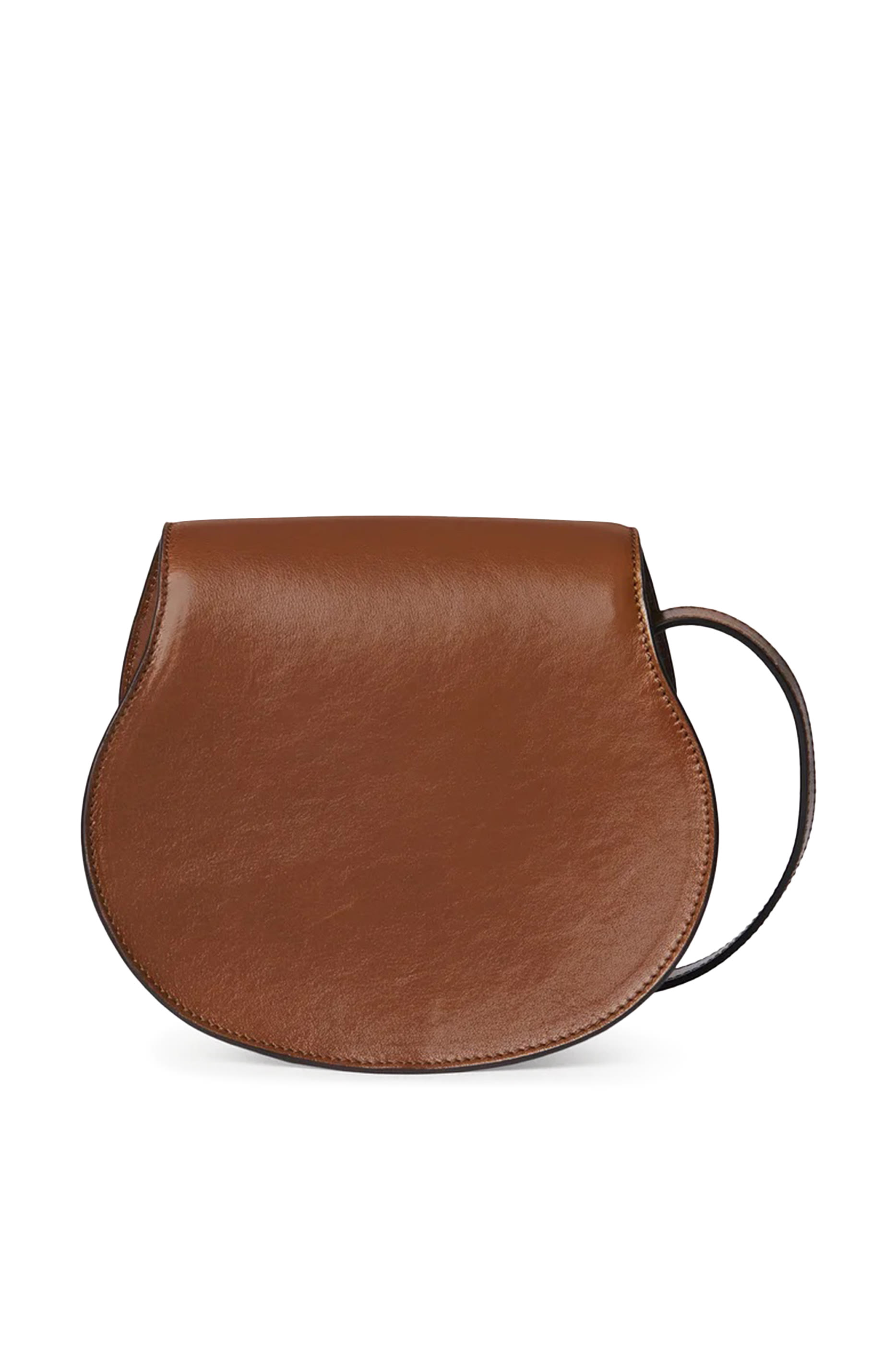 Shiny Leather Small Marcie Saddle Bag