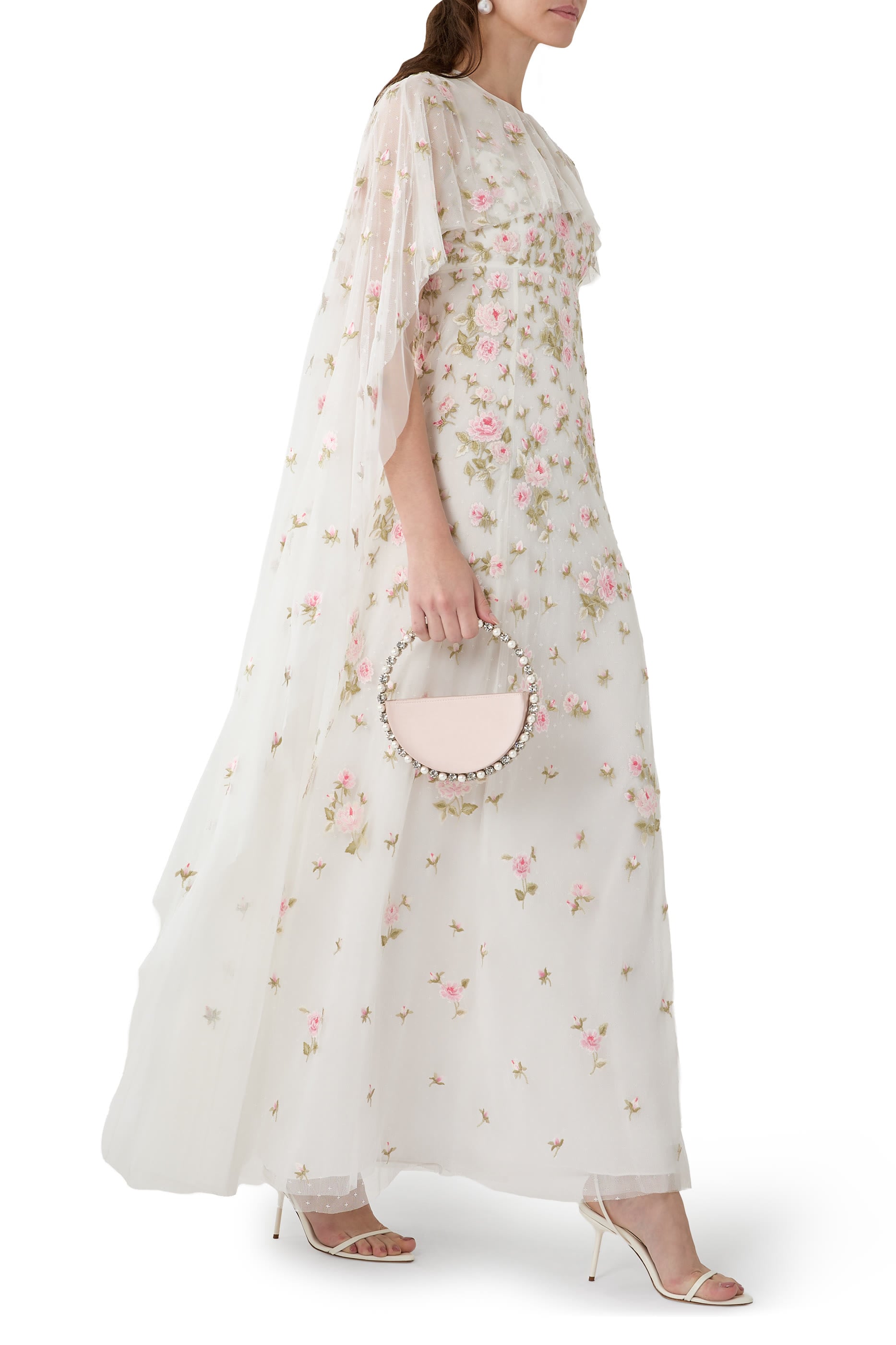 Rose Bloom Cape Gown