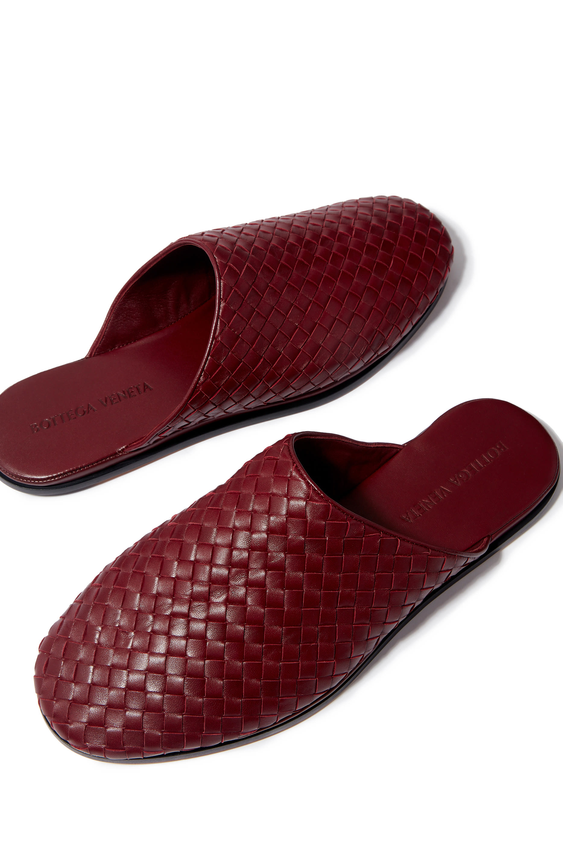 Intrecciato Open Leather Slippers