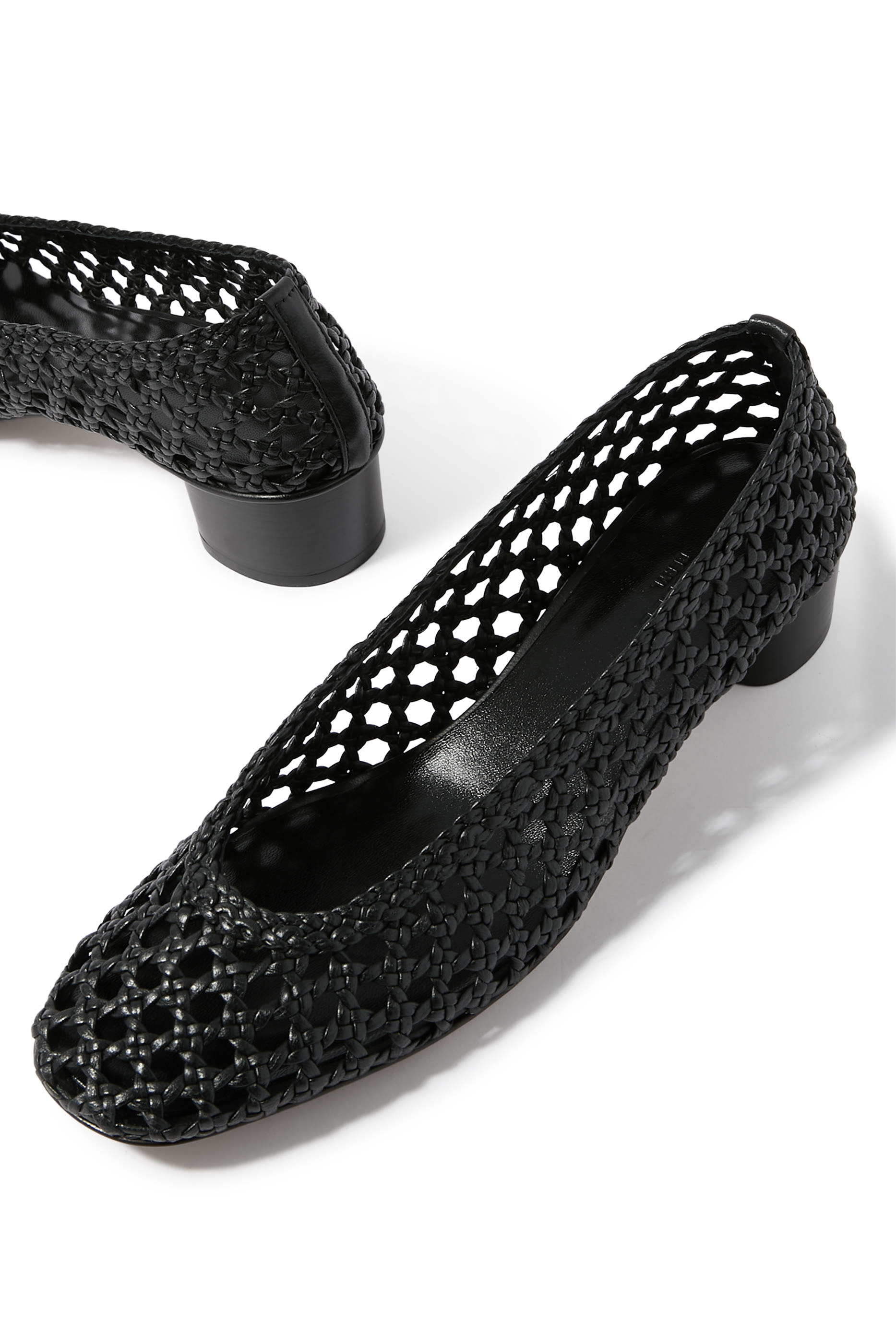  Perforated 40 Leather Ballerina Mules