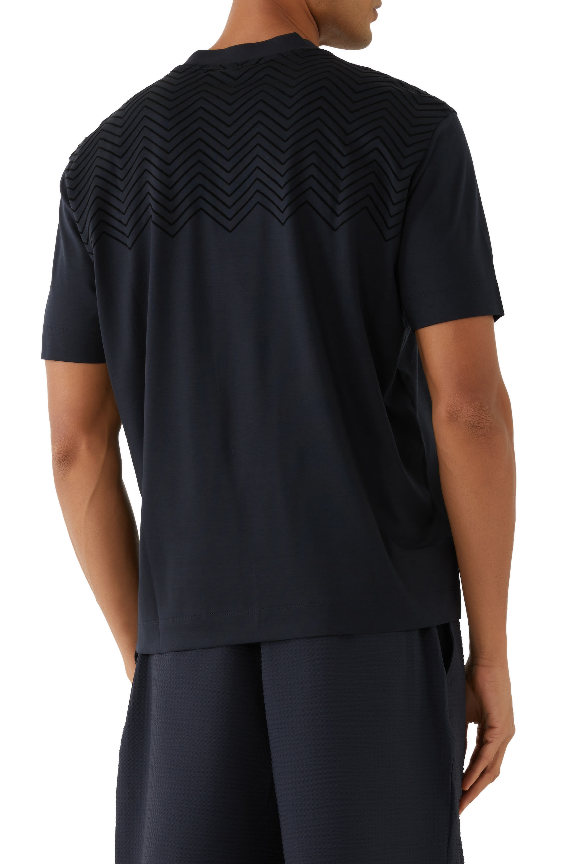 Chevron Flock Detail Jersey T-Shirt