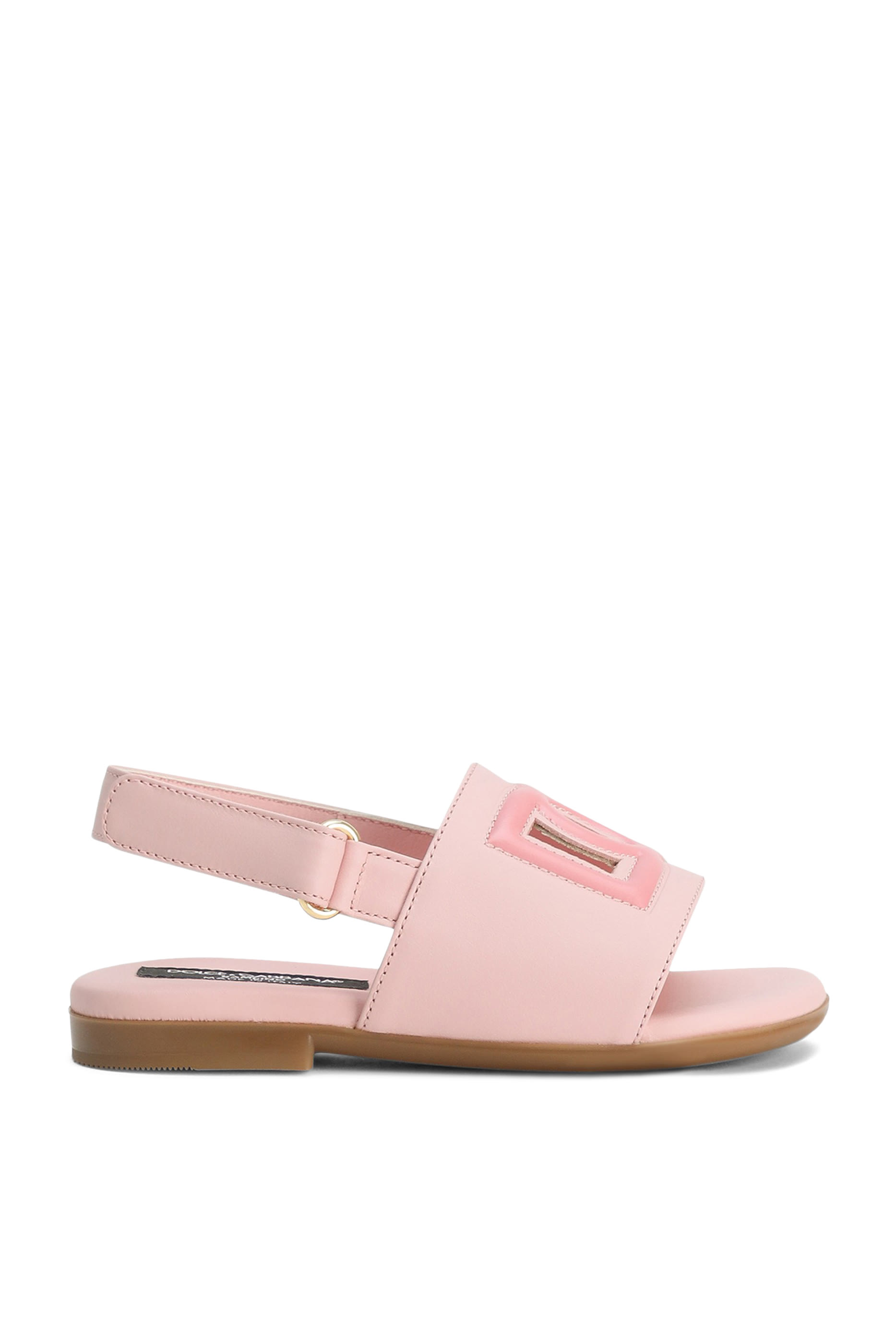 Kids Cut Out DG Logo Calfskin Sandals