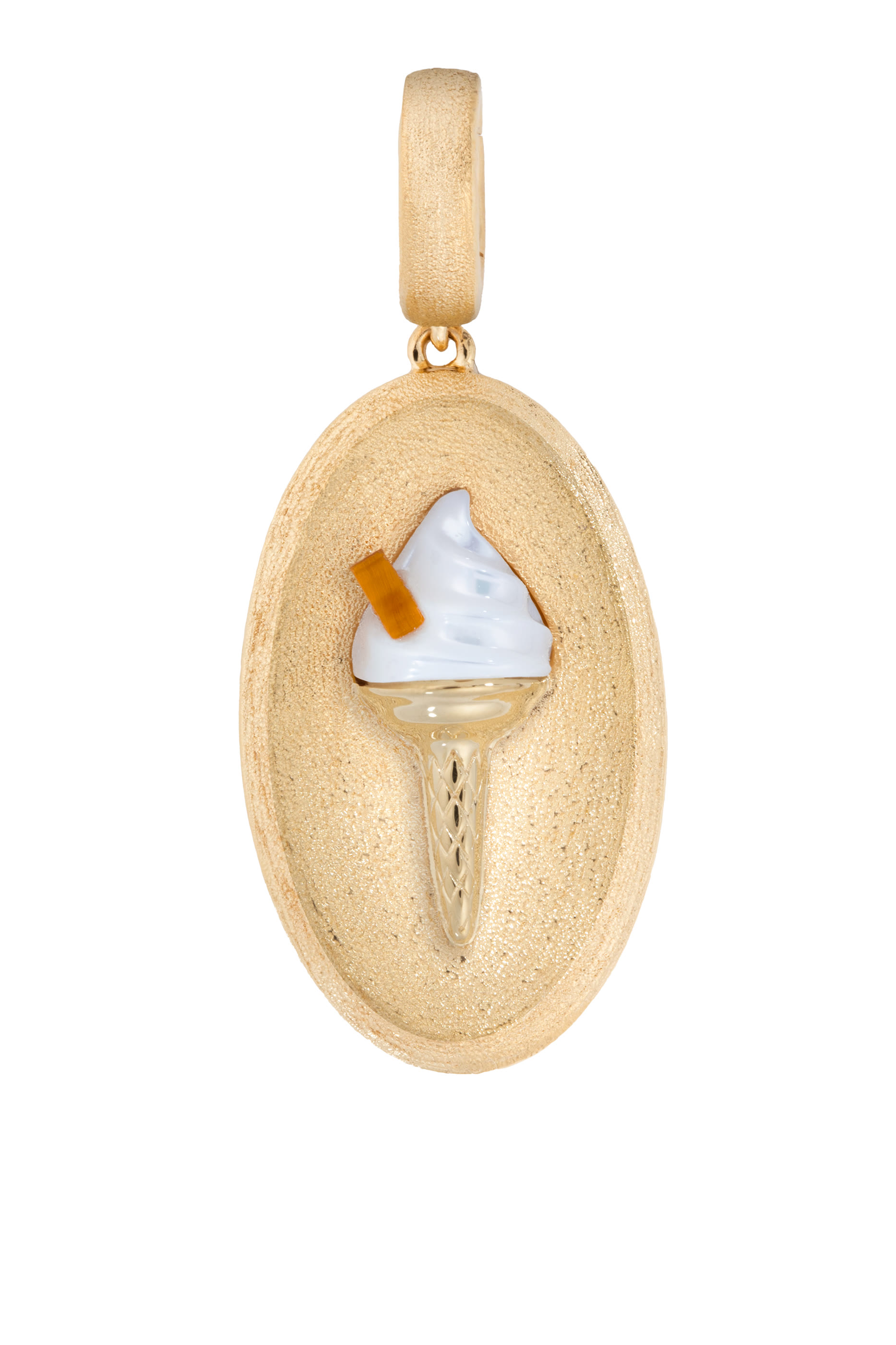 Ice Cream Sands Charm, 18K Yellow Gold & Mother of Pearl