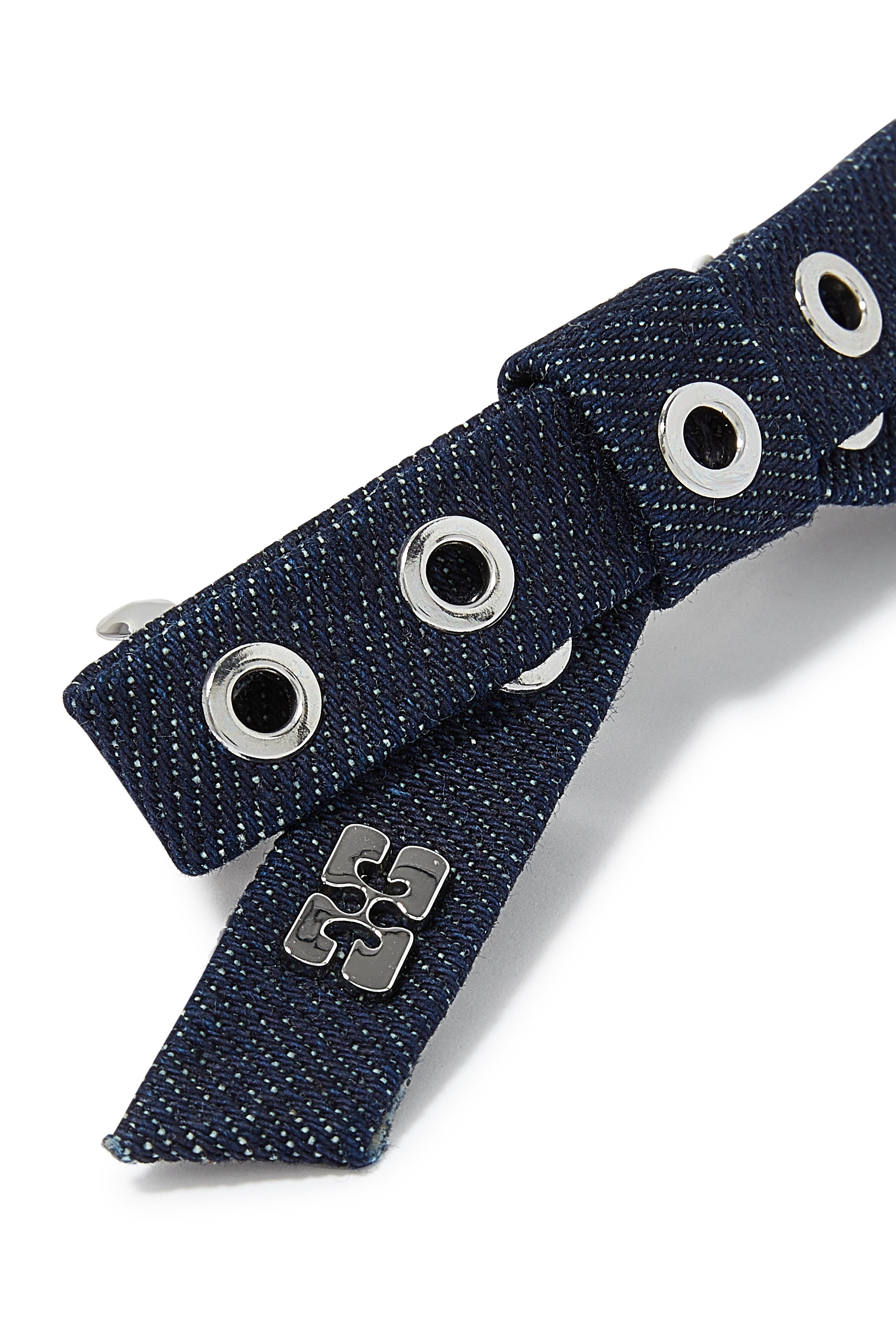 Denim Eyelet Bow Barrette