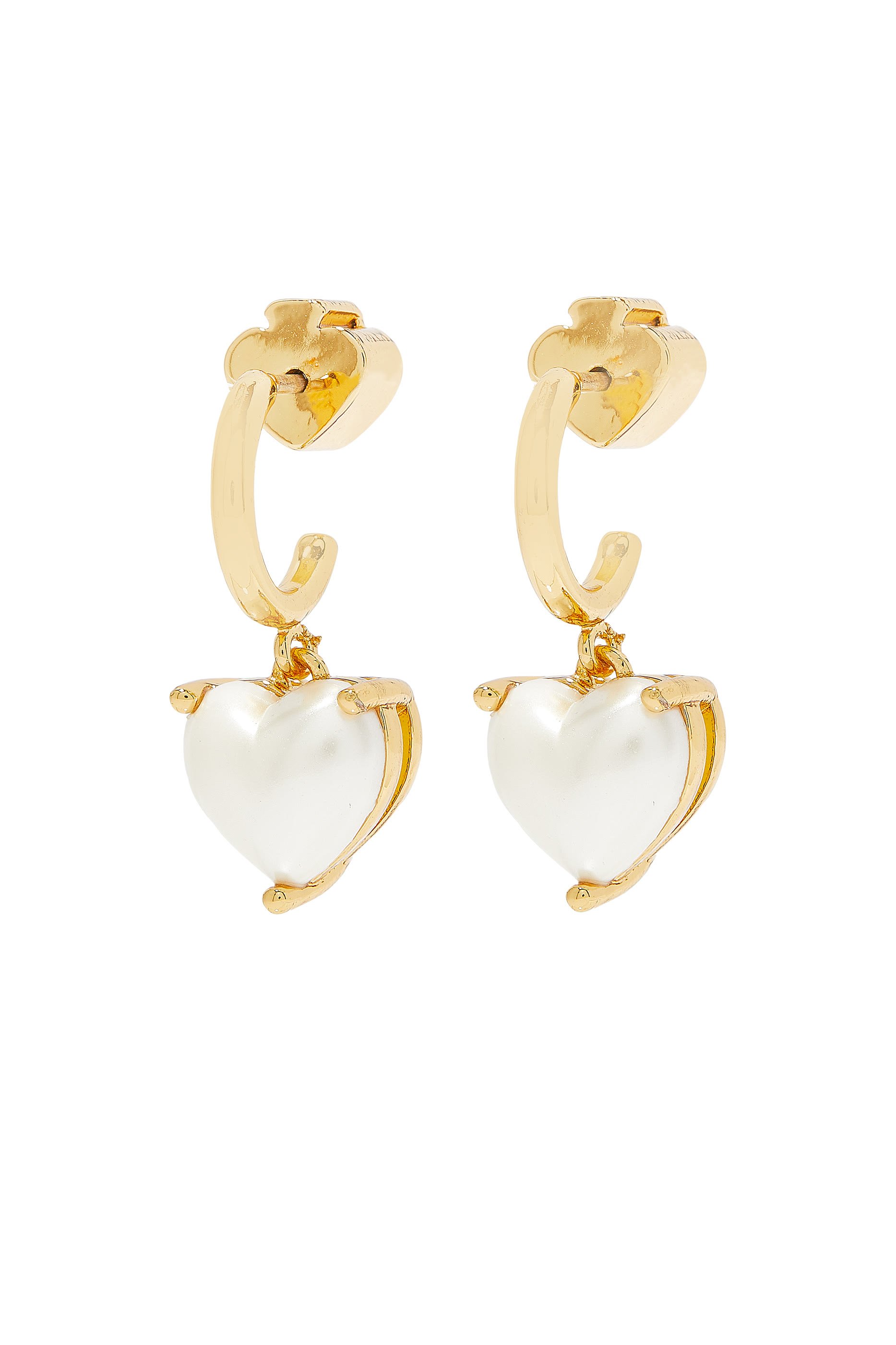 My Love Heart Huggies, Plated Metal & Faux Pearls