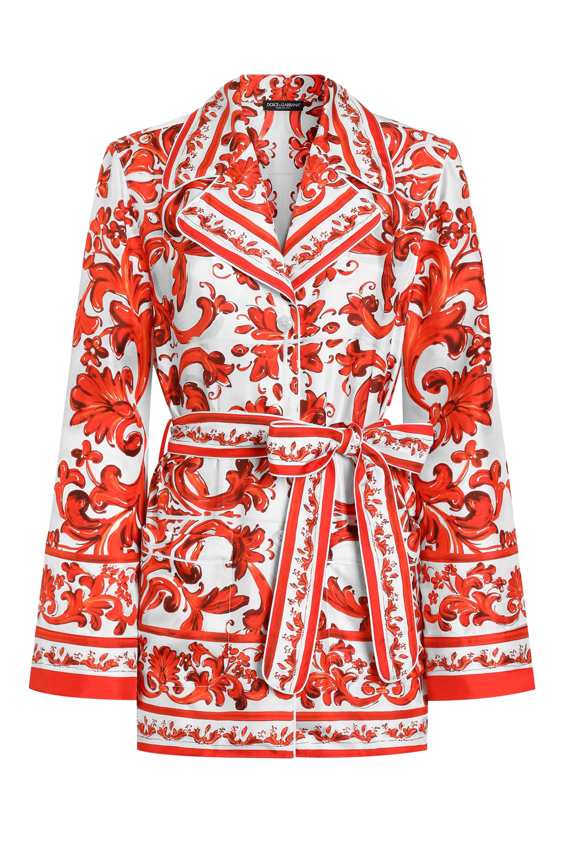 Majolica-Print Silk Vanity Shirt