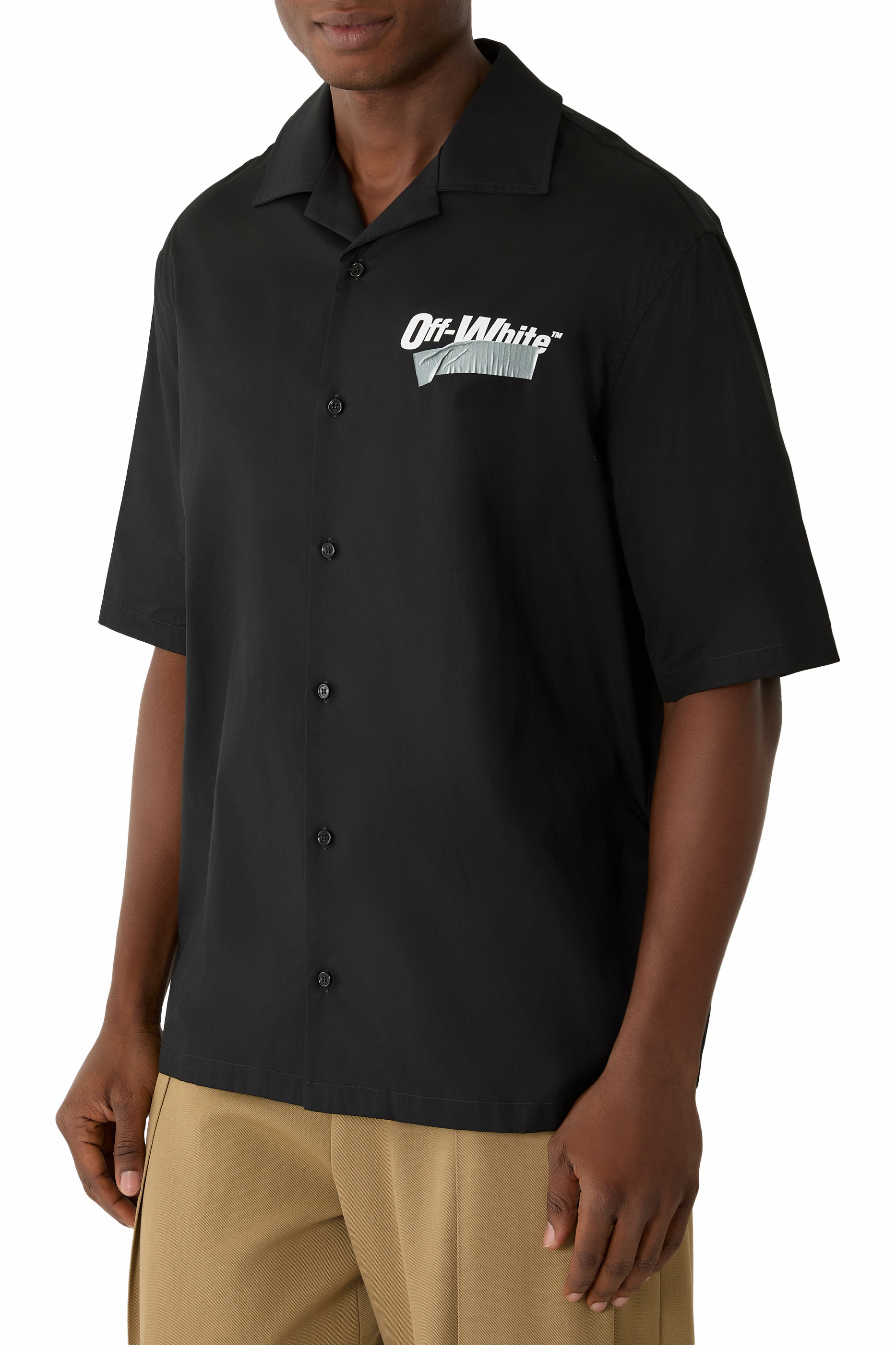 Tape Logo Poplin Bowling Shirt
