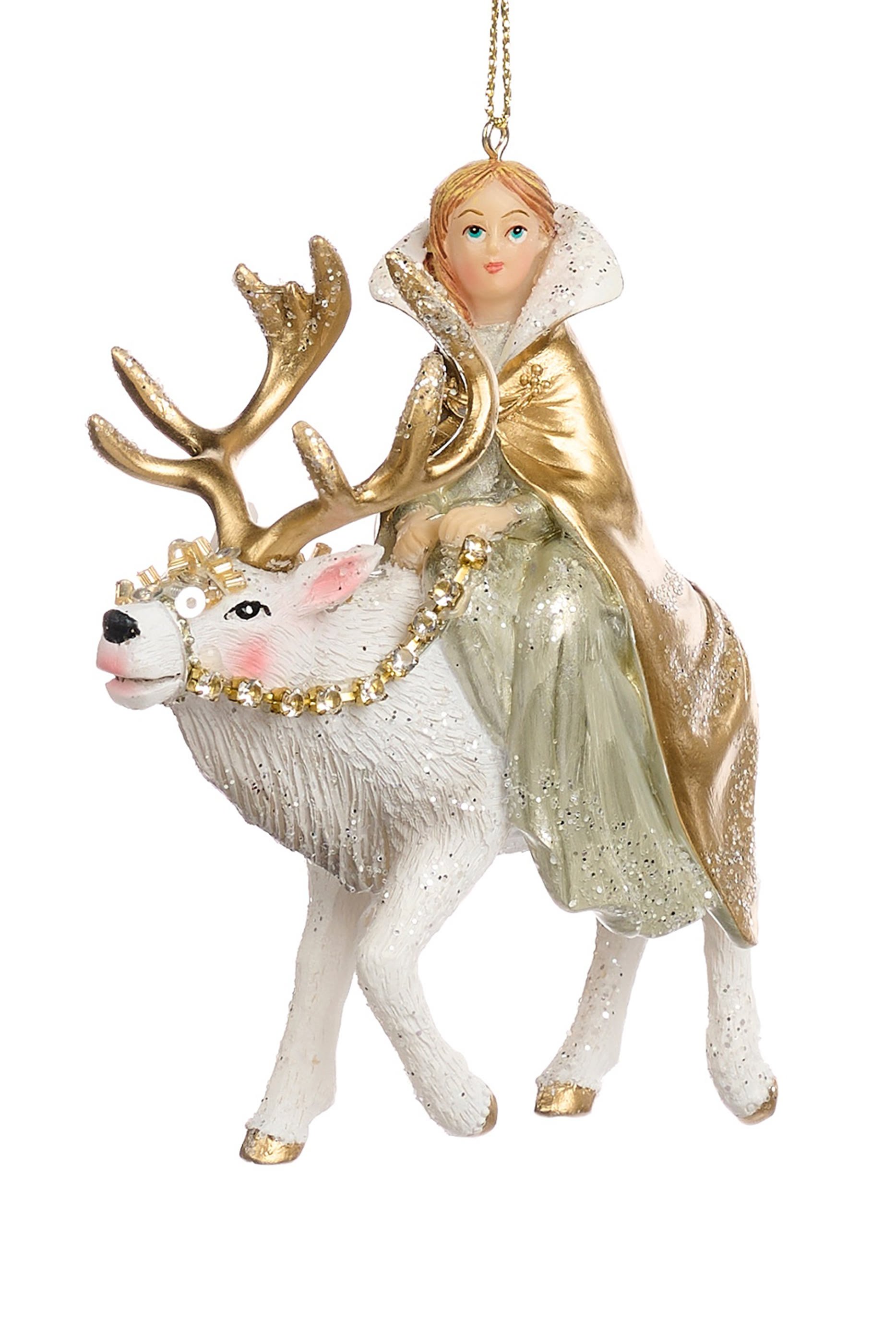 Ornament Snow Lady on Reindeer