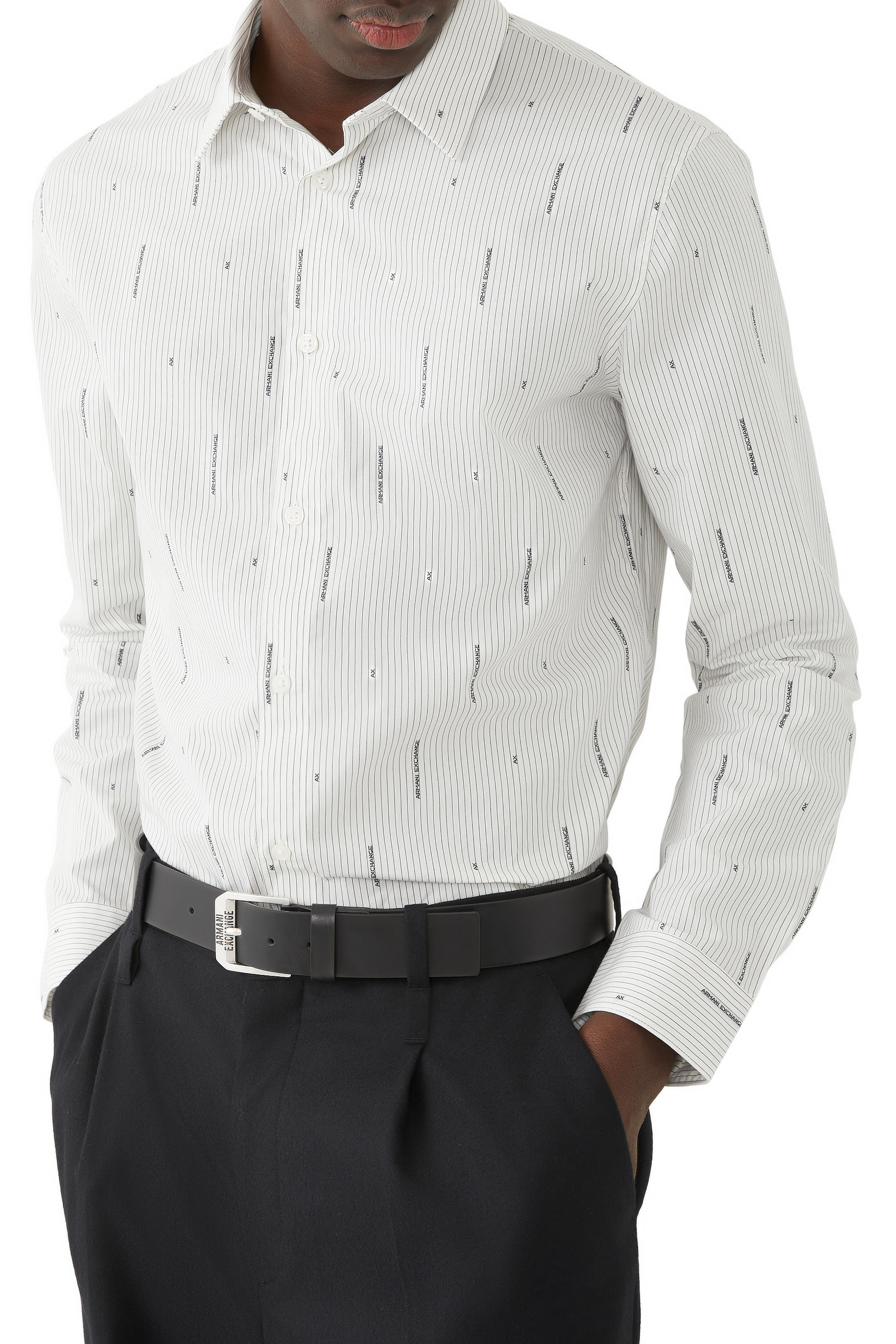 AX Logo Leather Belt