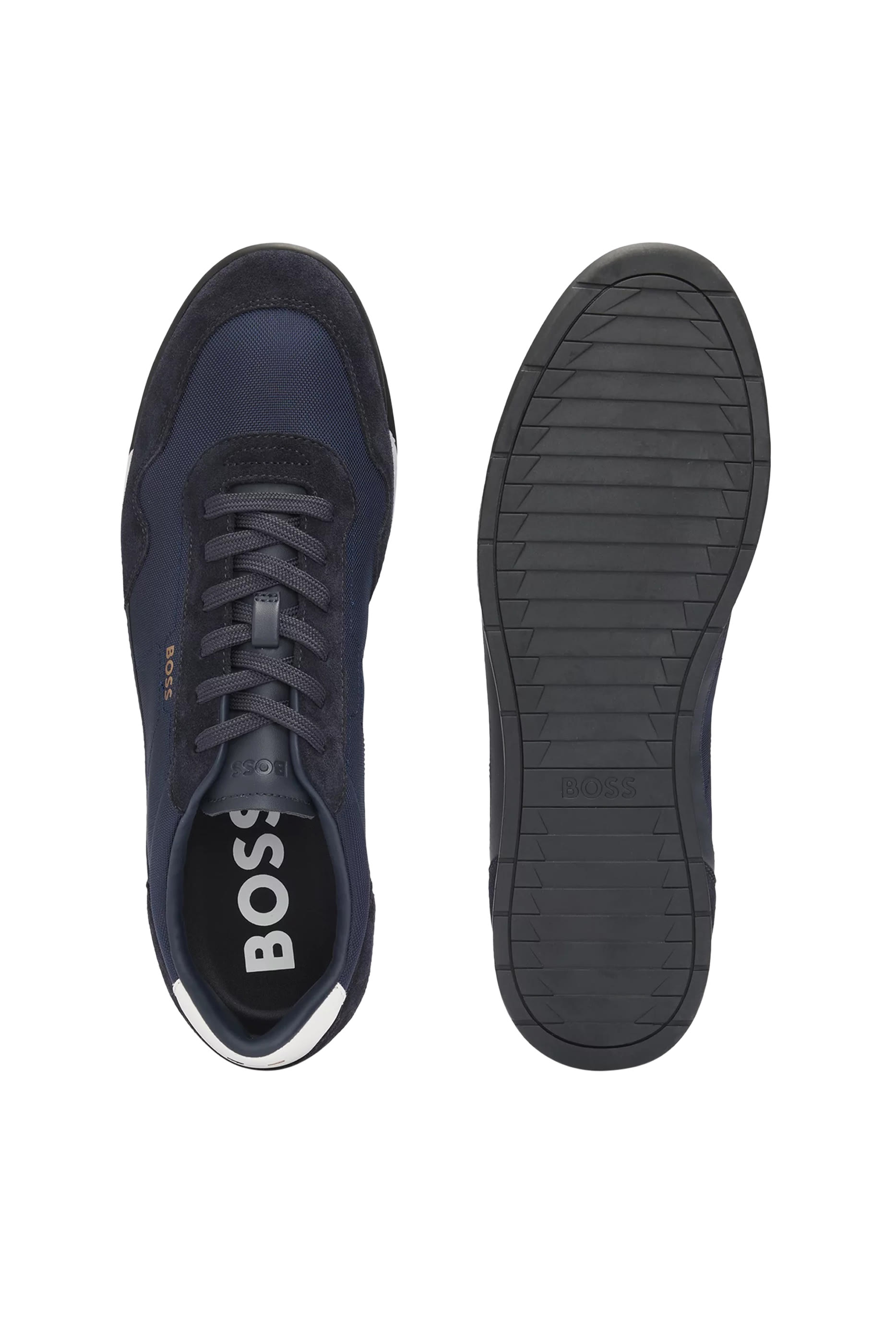 Mixed-Material Lace-Up Sneakers