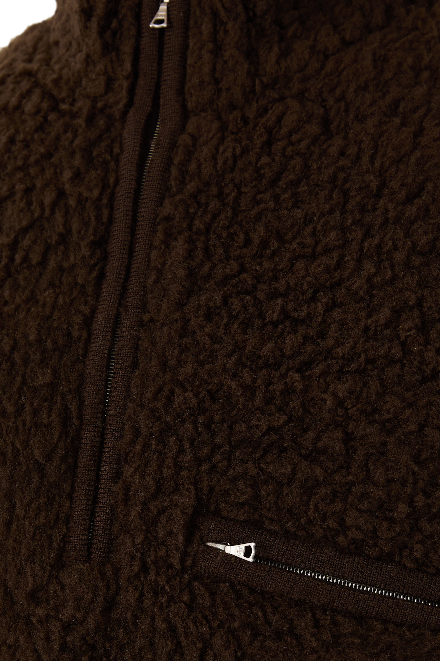 Merino Wool Boa Knit Half Zip Sweater