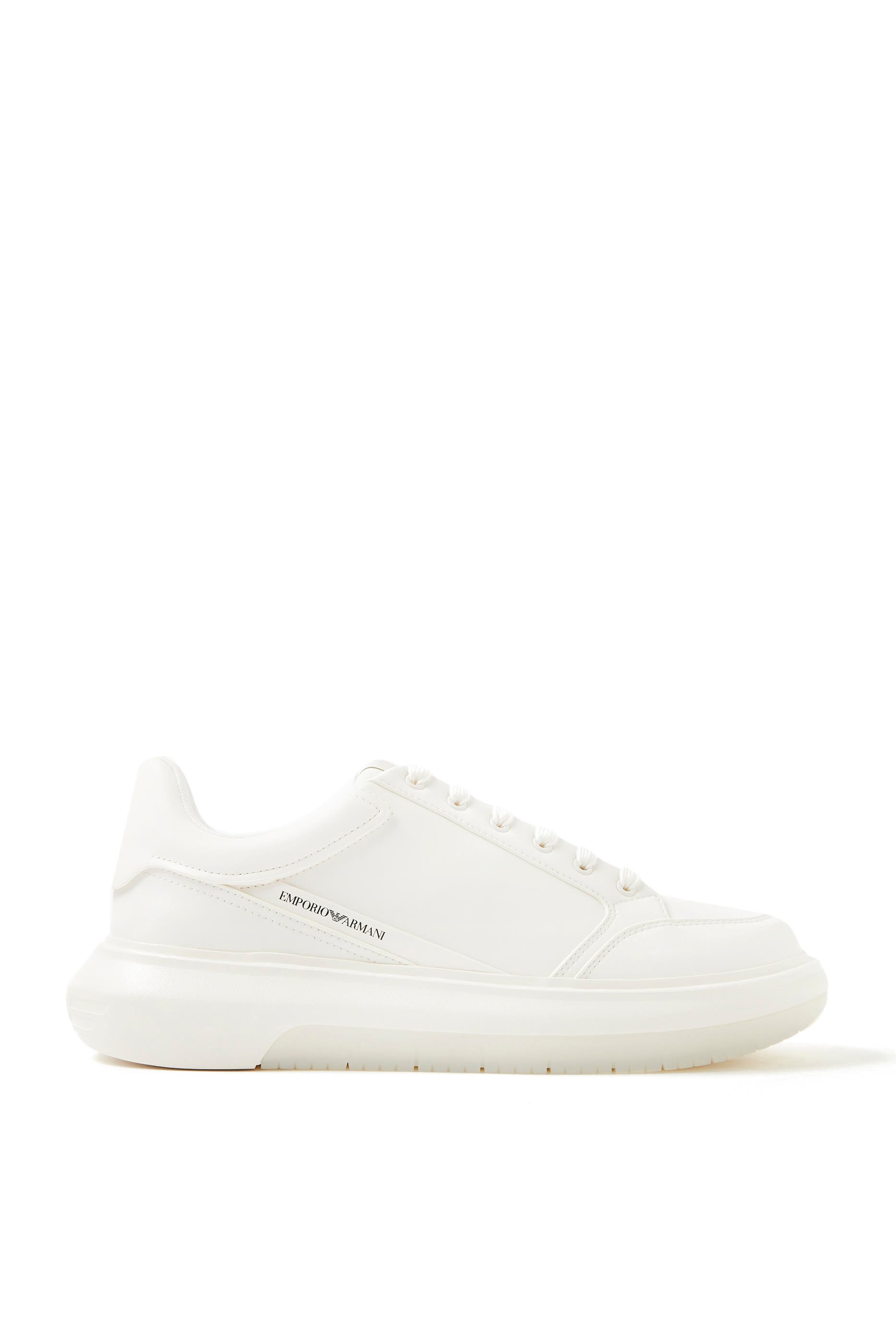 Leather Sneakers with Side Logo