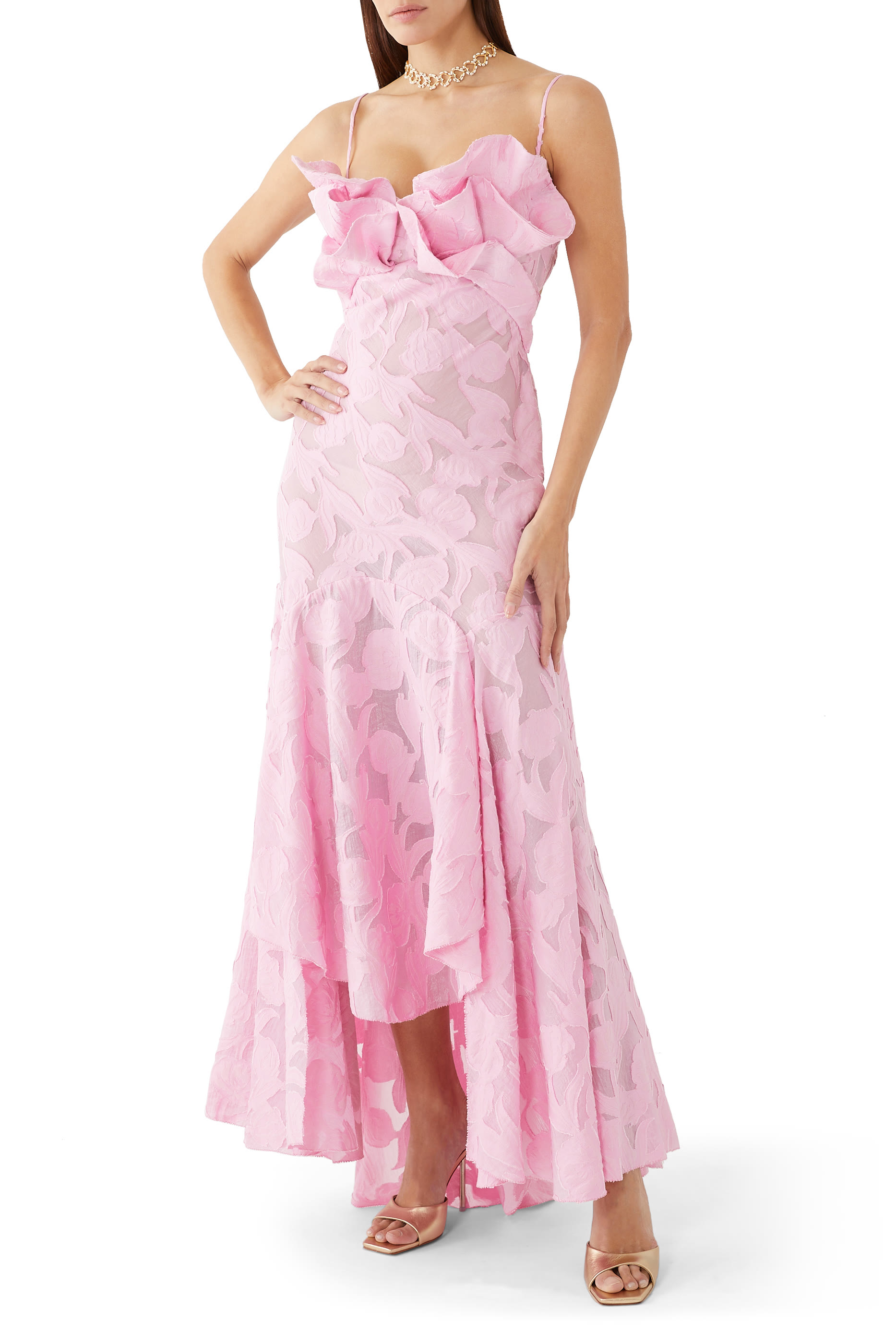 Sleeveless Ruffle Gown