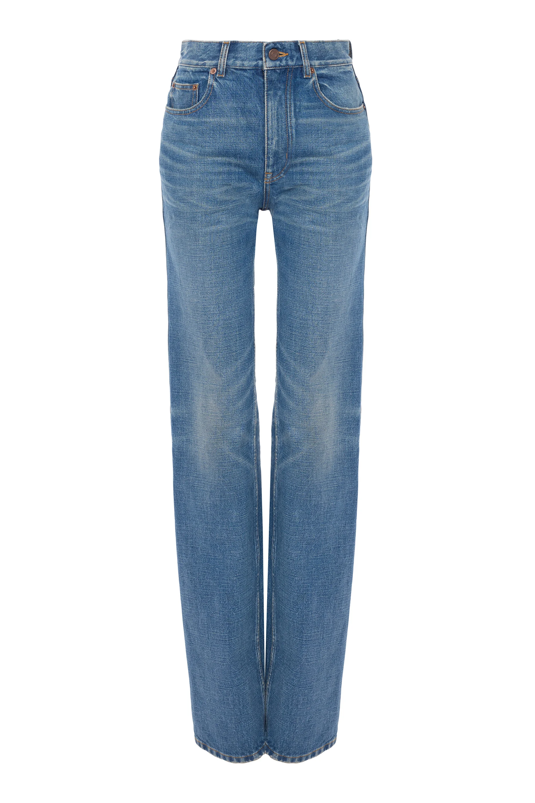 Logo Patch Straight Denim Jeans