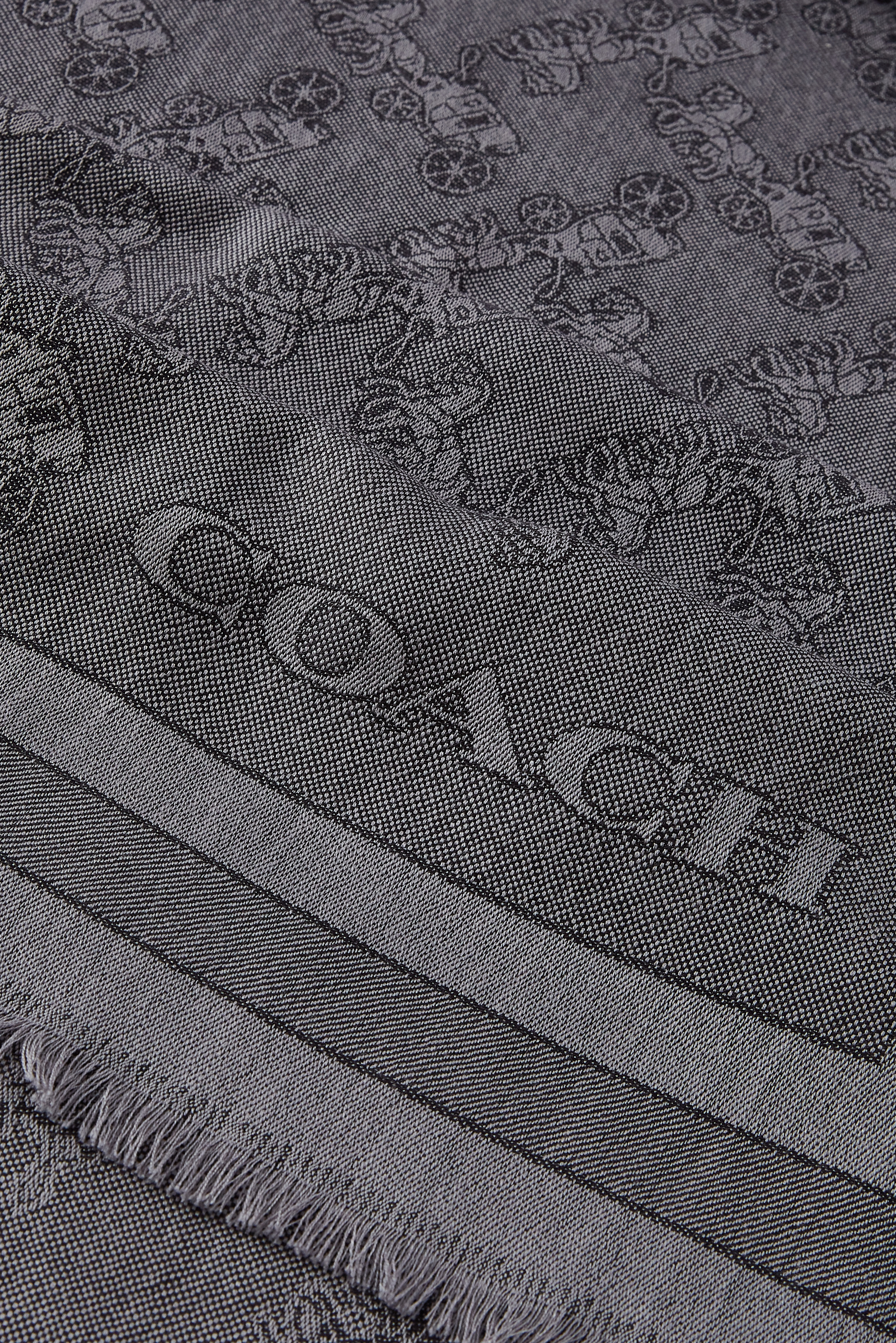 Signature Horse & Carriage Logo-Jacquard Silk-Cotton Scarf.