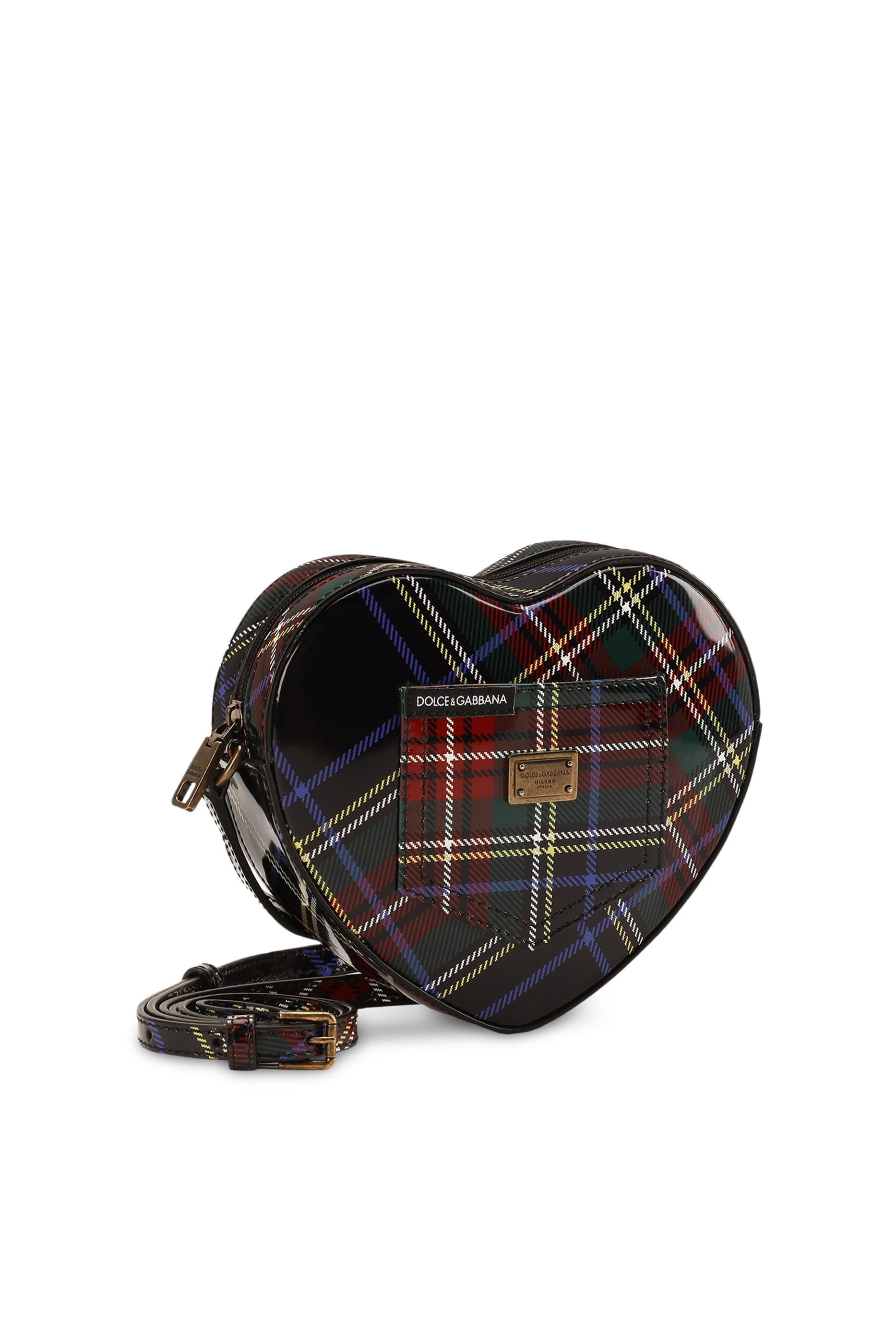 Kids DG Girlie Heart Tartan-Print Bag