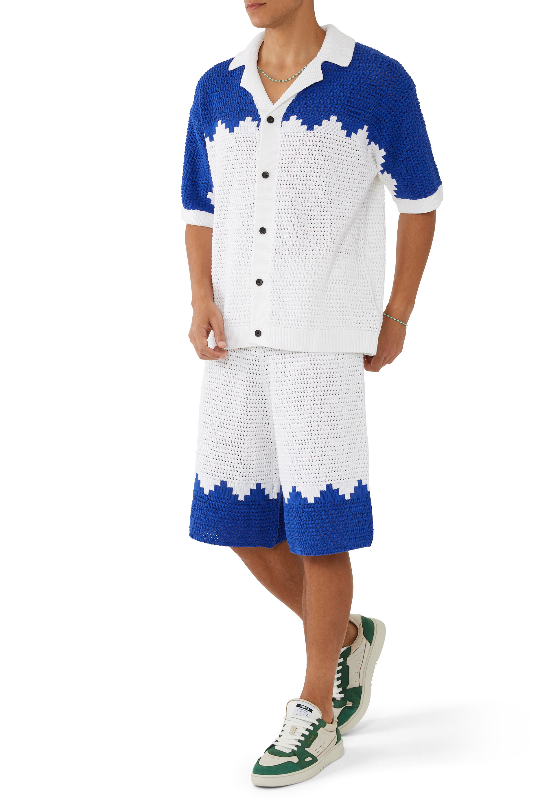 Cross Crochet Knit Polo