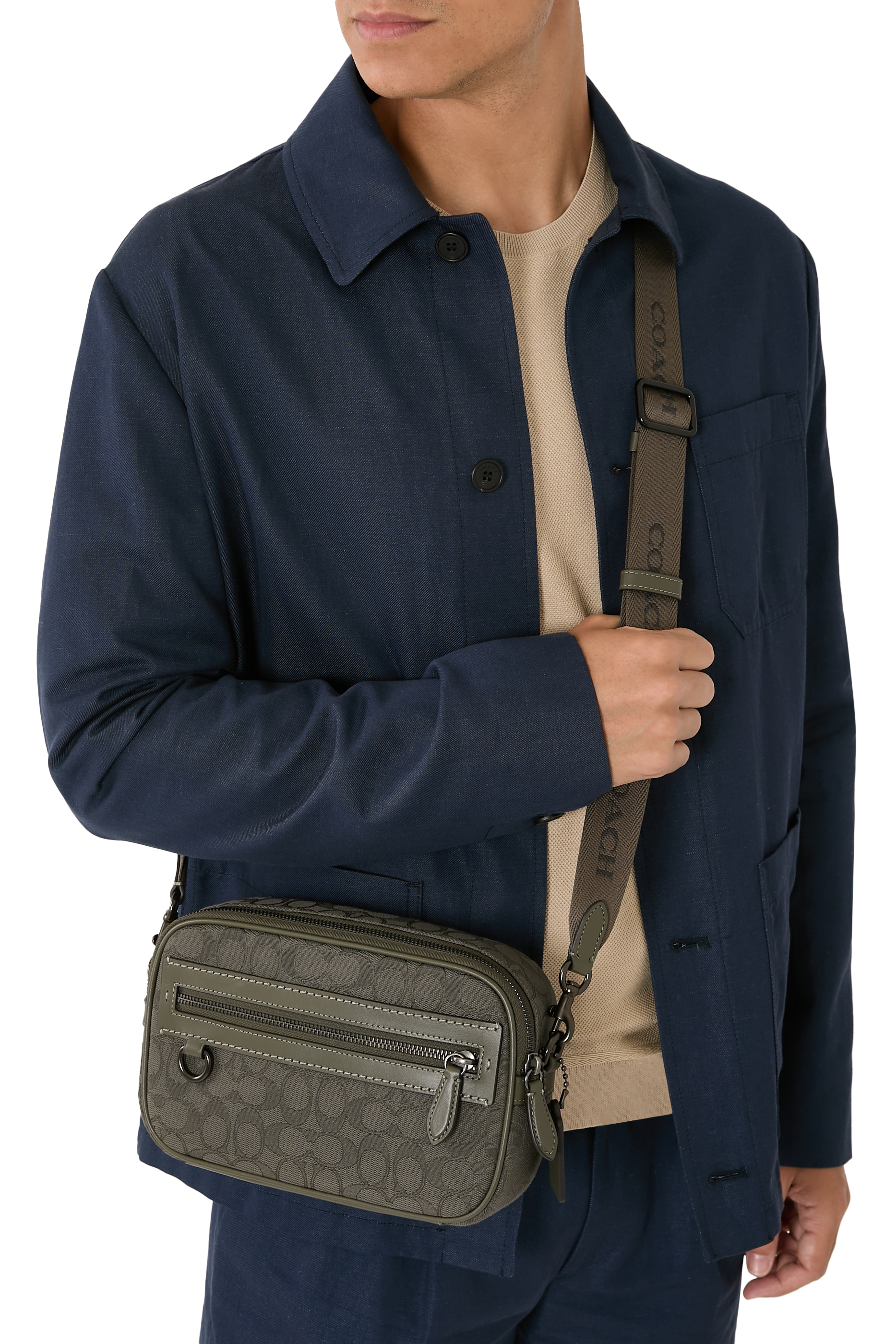 Theo Camera Bag in Signature Jacquard