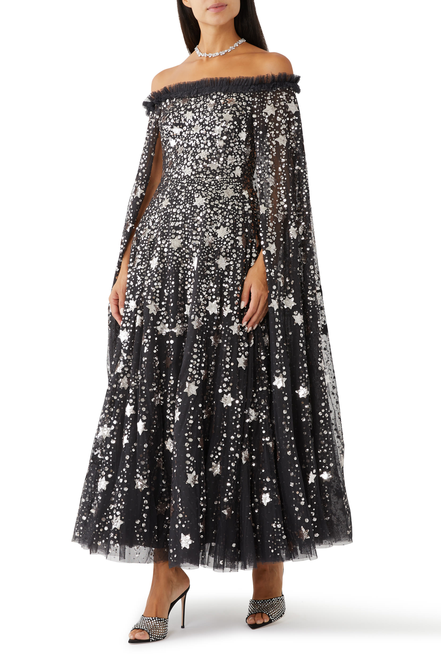 Shooting Stars Cape Ankle Gown