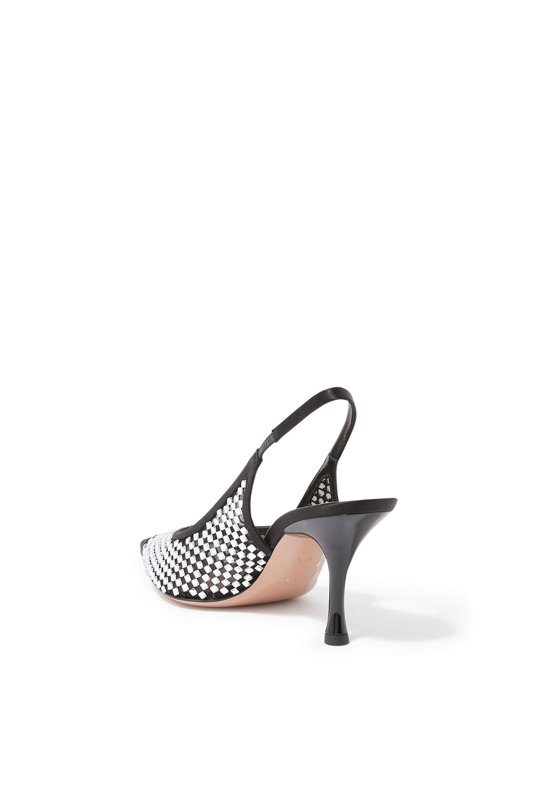 Vesper 70 Crystal Mesh Satin Pumps