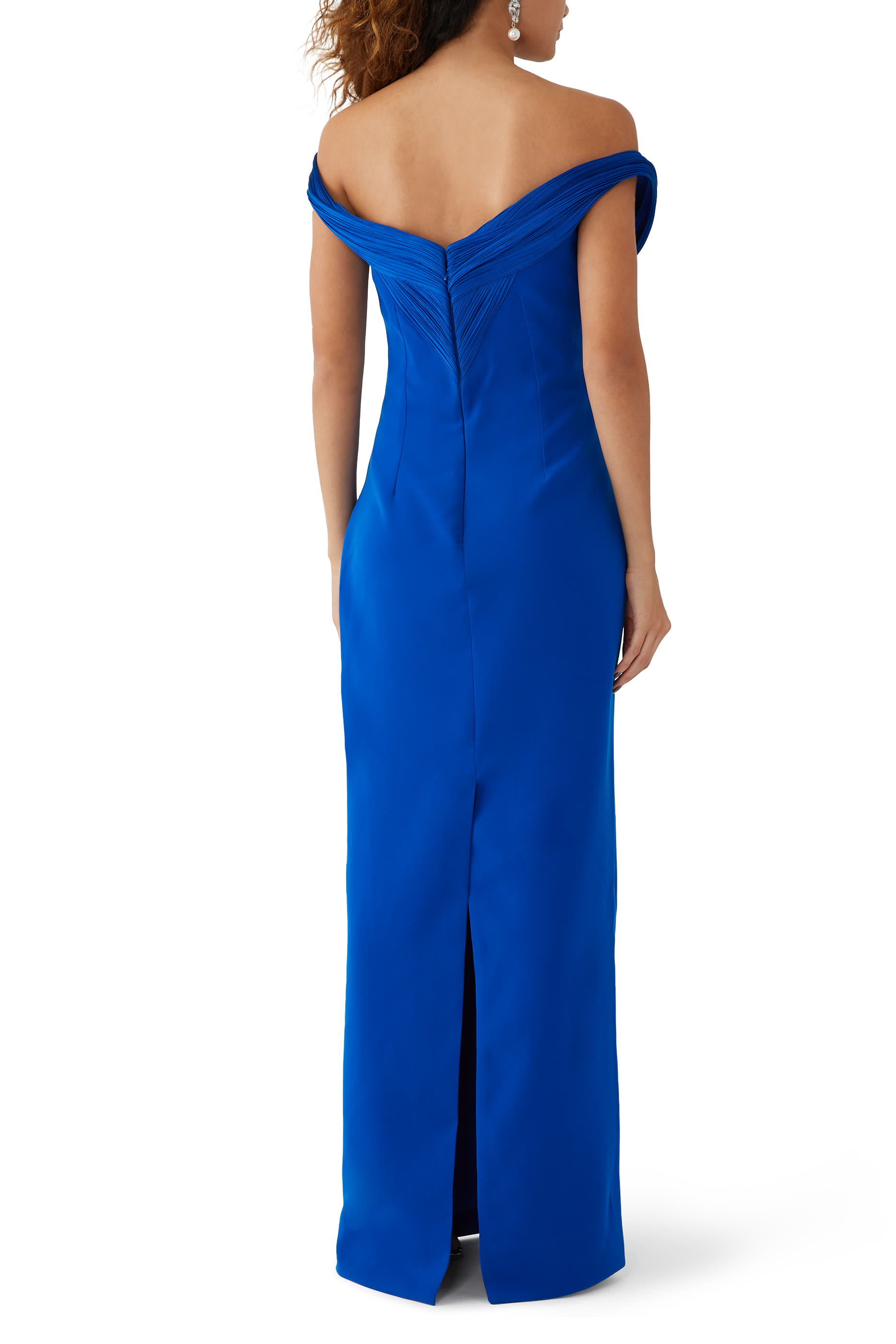 Off-Shoulder Crepe Gown