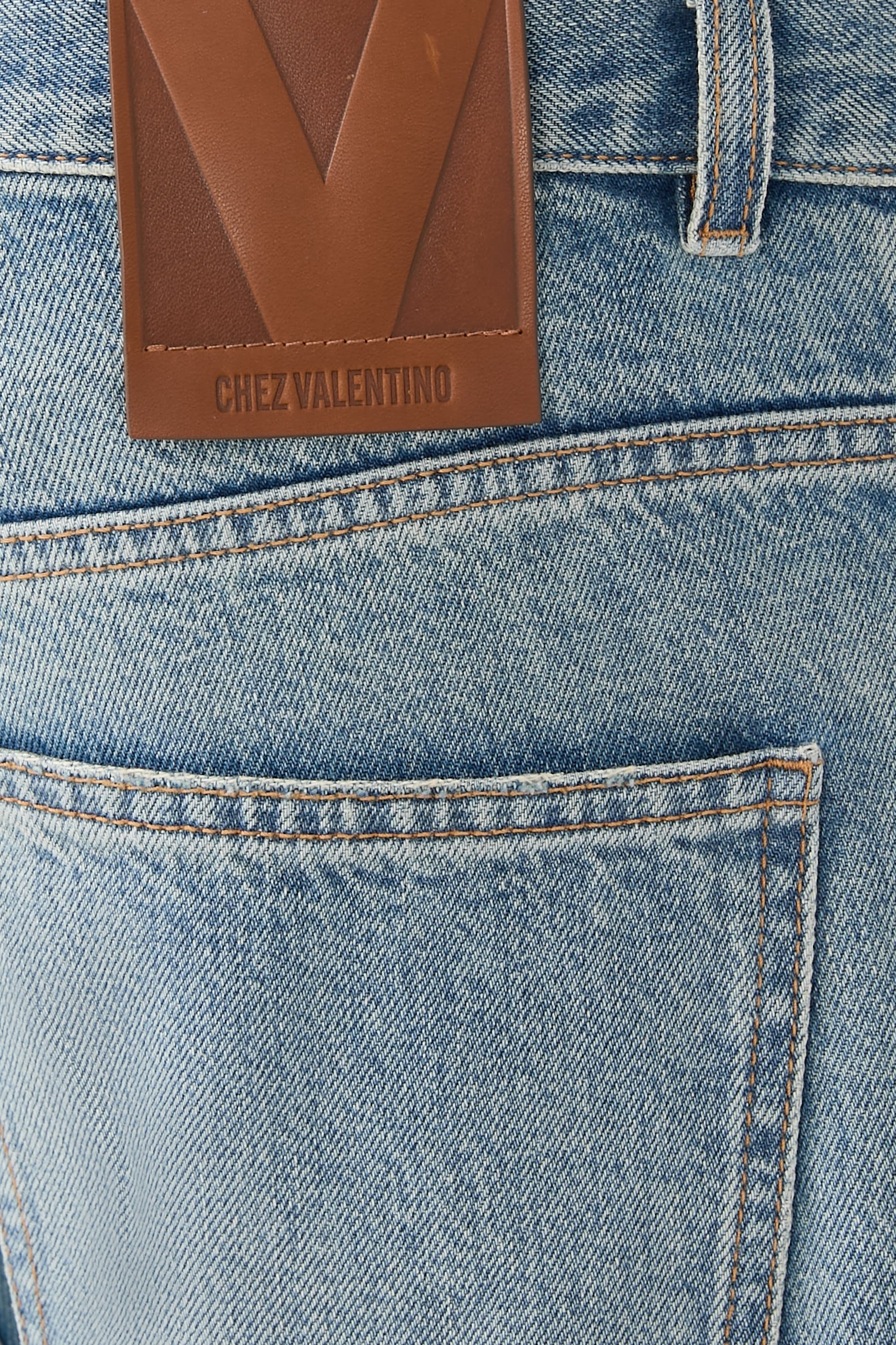 Jacquard Hem Denim Jeans