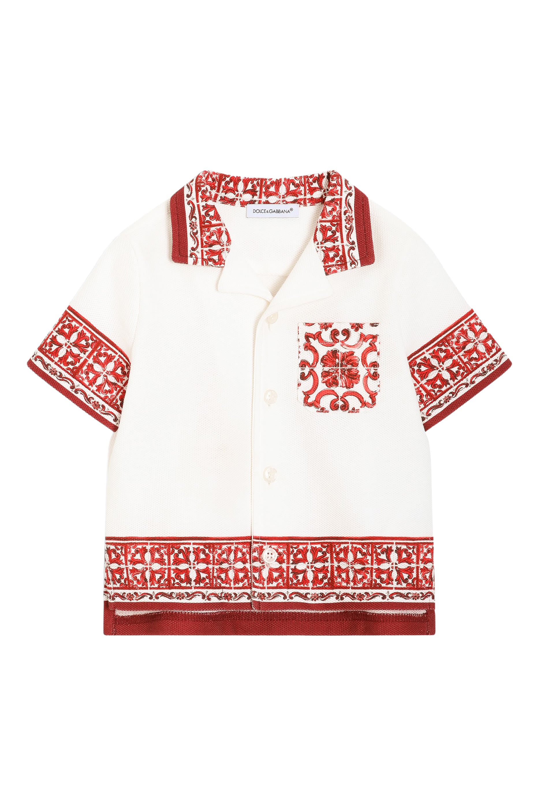 Kids Majolica-Print Double Pique Shirt