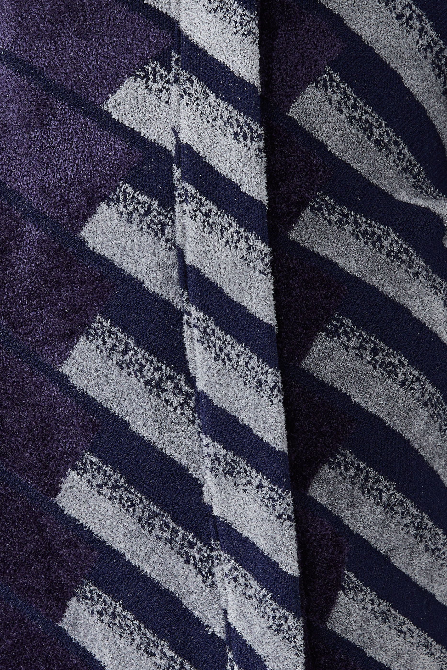 Guru Collar Jacket with Off-Centre Closure and All-Over Chenille Pattern