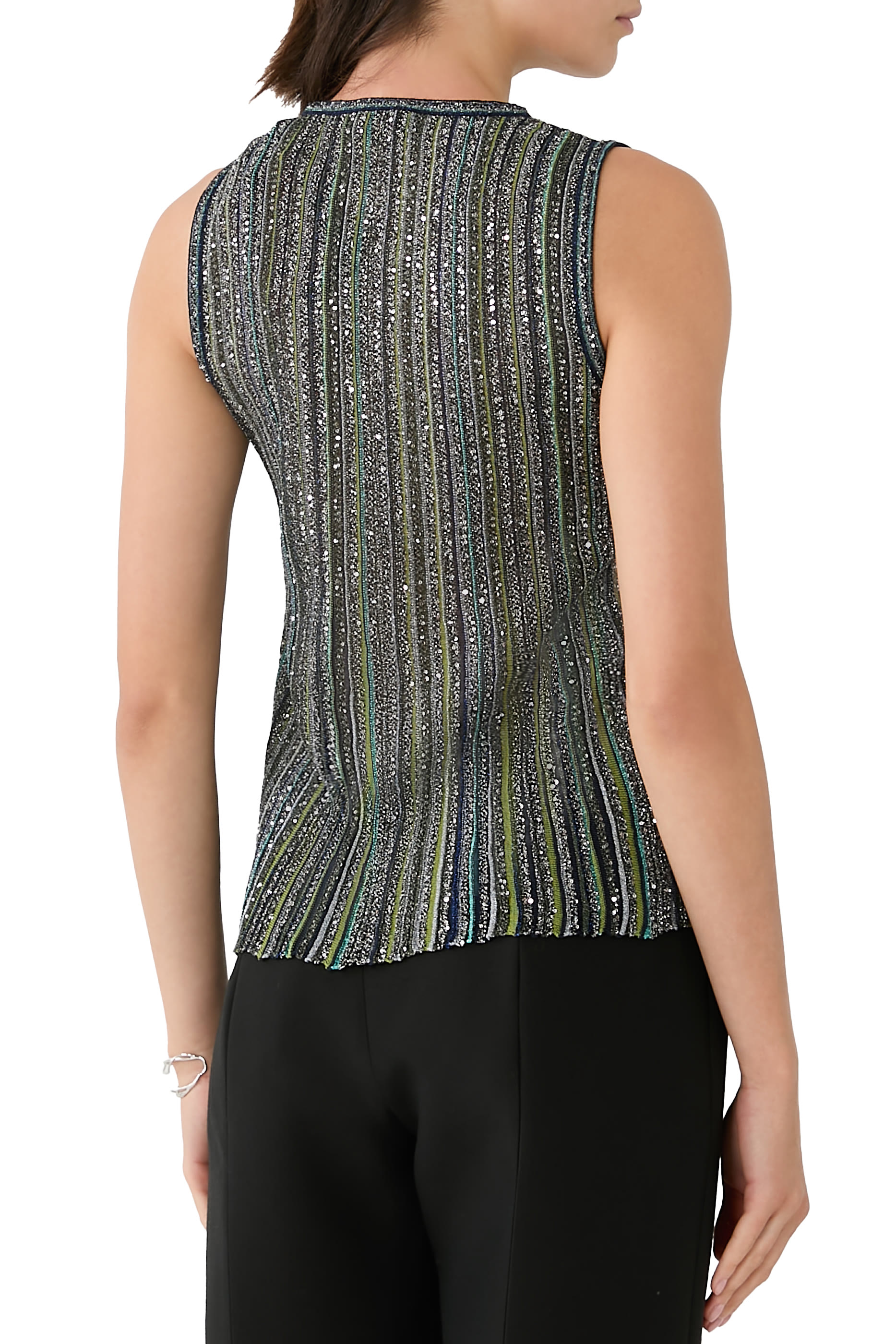 Partialized Knit Lurex Top