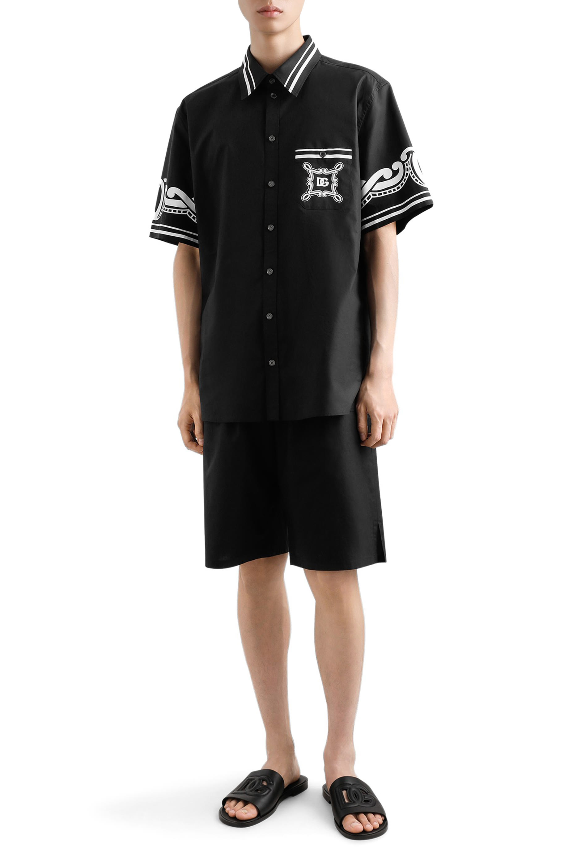 Poplin Shirt with Printed Details