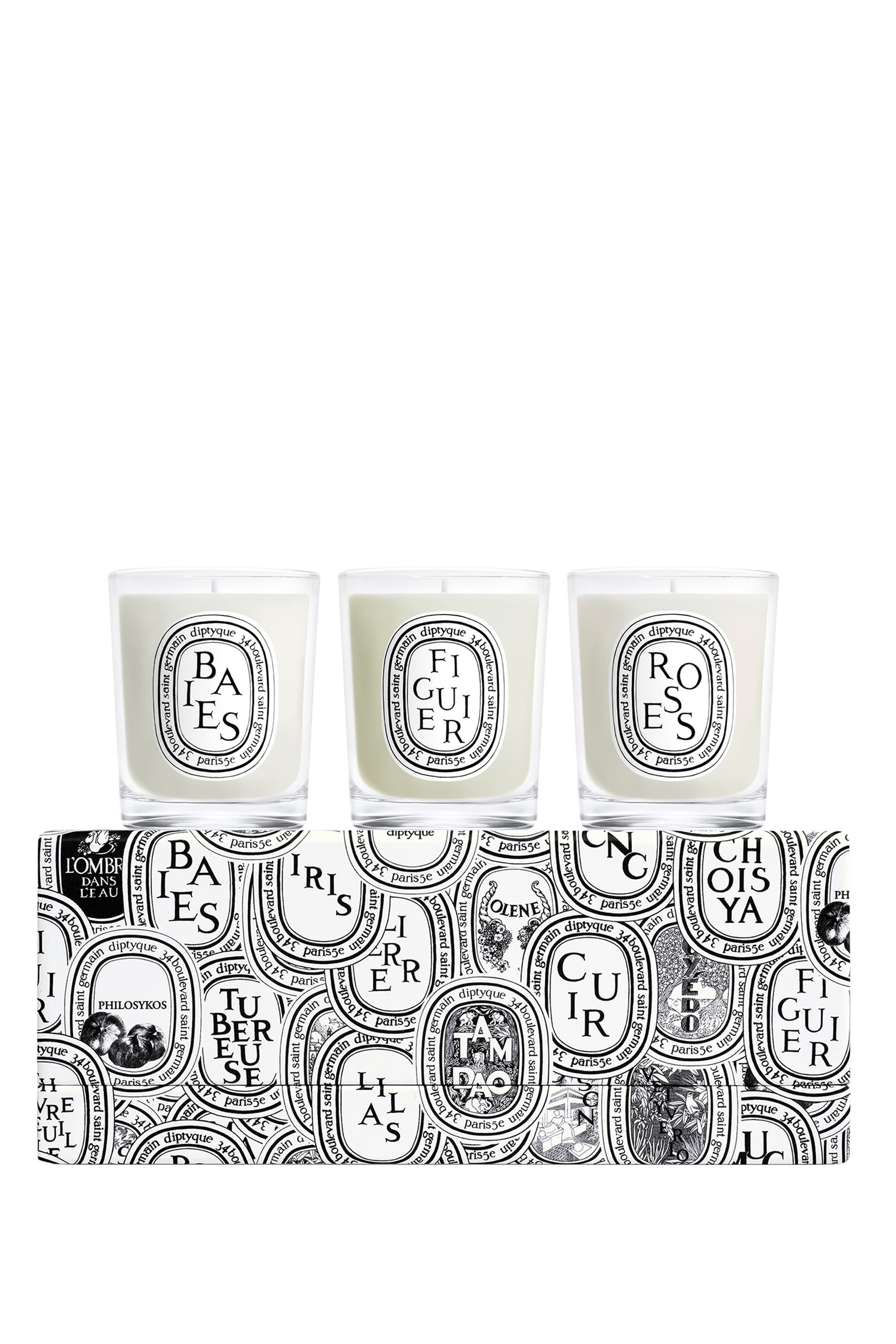 Mini Candles - Baies Figuier Roses, Set of 3