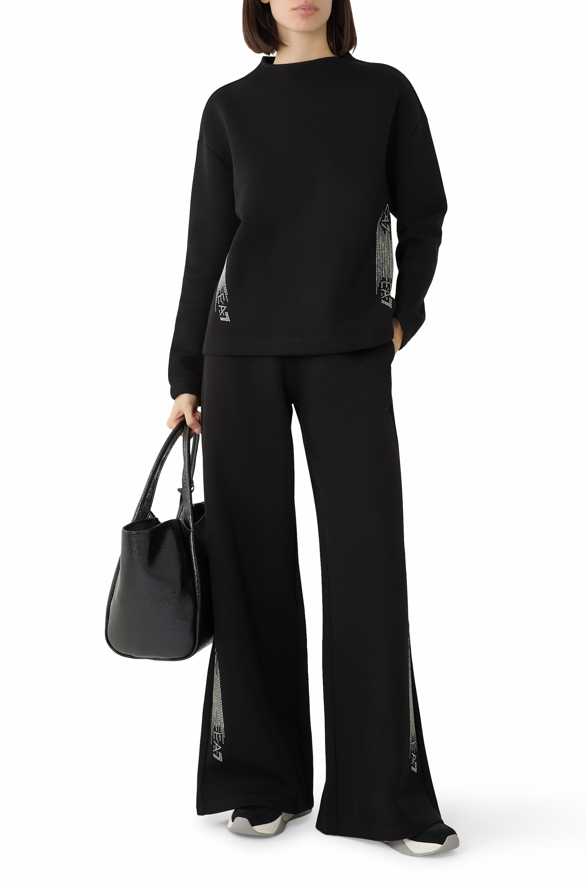 Rhinestone-Embellished Logo Sweatshirt