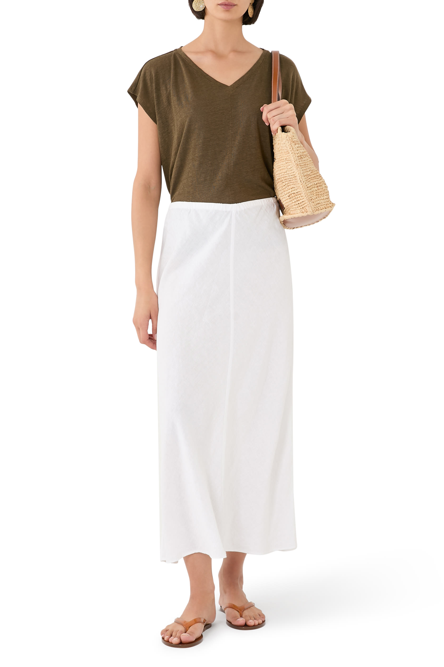 Organic Linen Jersey V-Neck T-Shirt